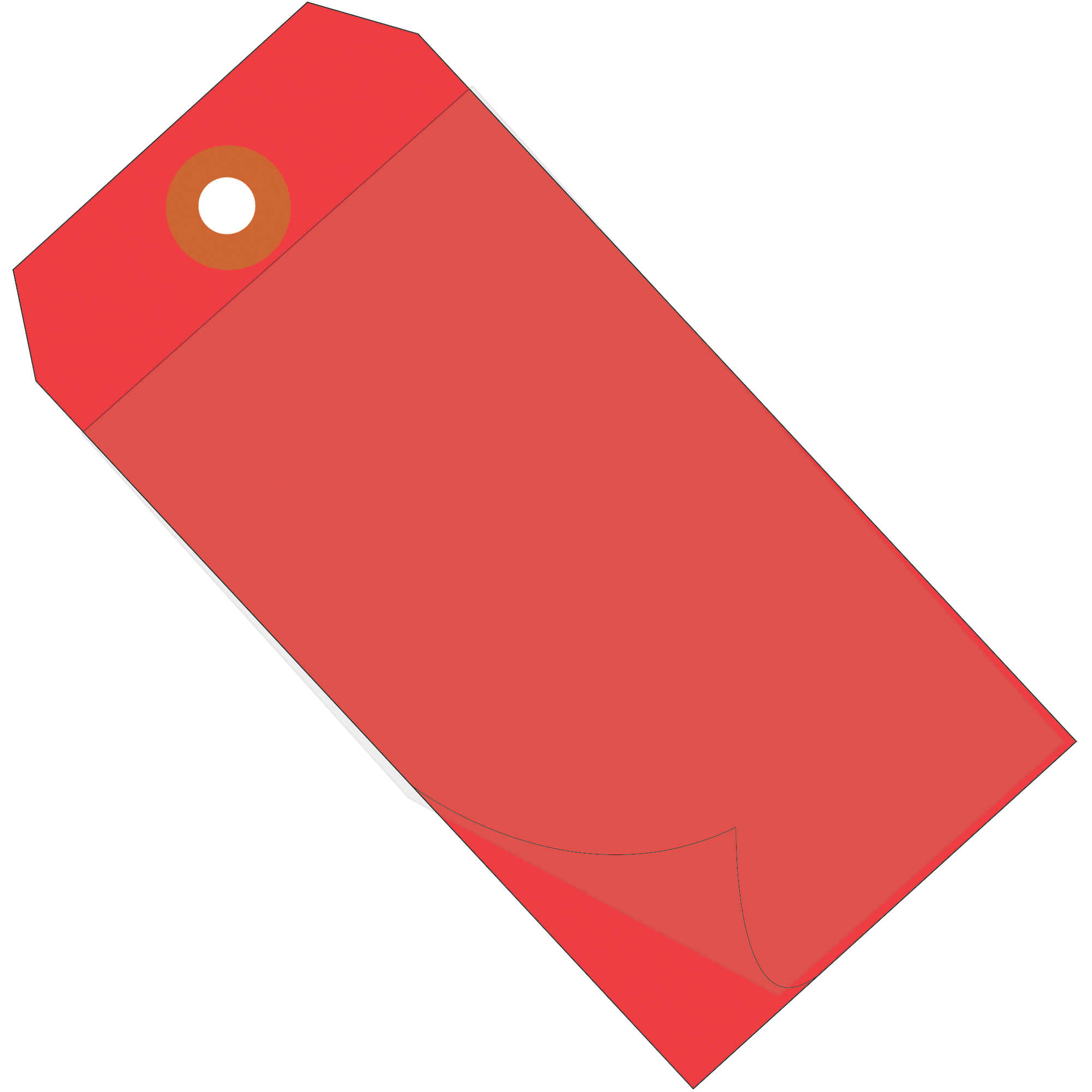 Self Laminating Tags, 6 1/4" x 3 1/8", Red, 100/Case