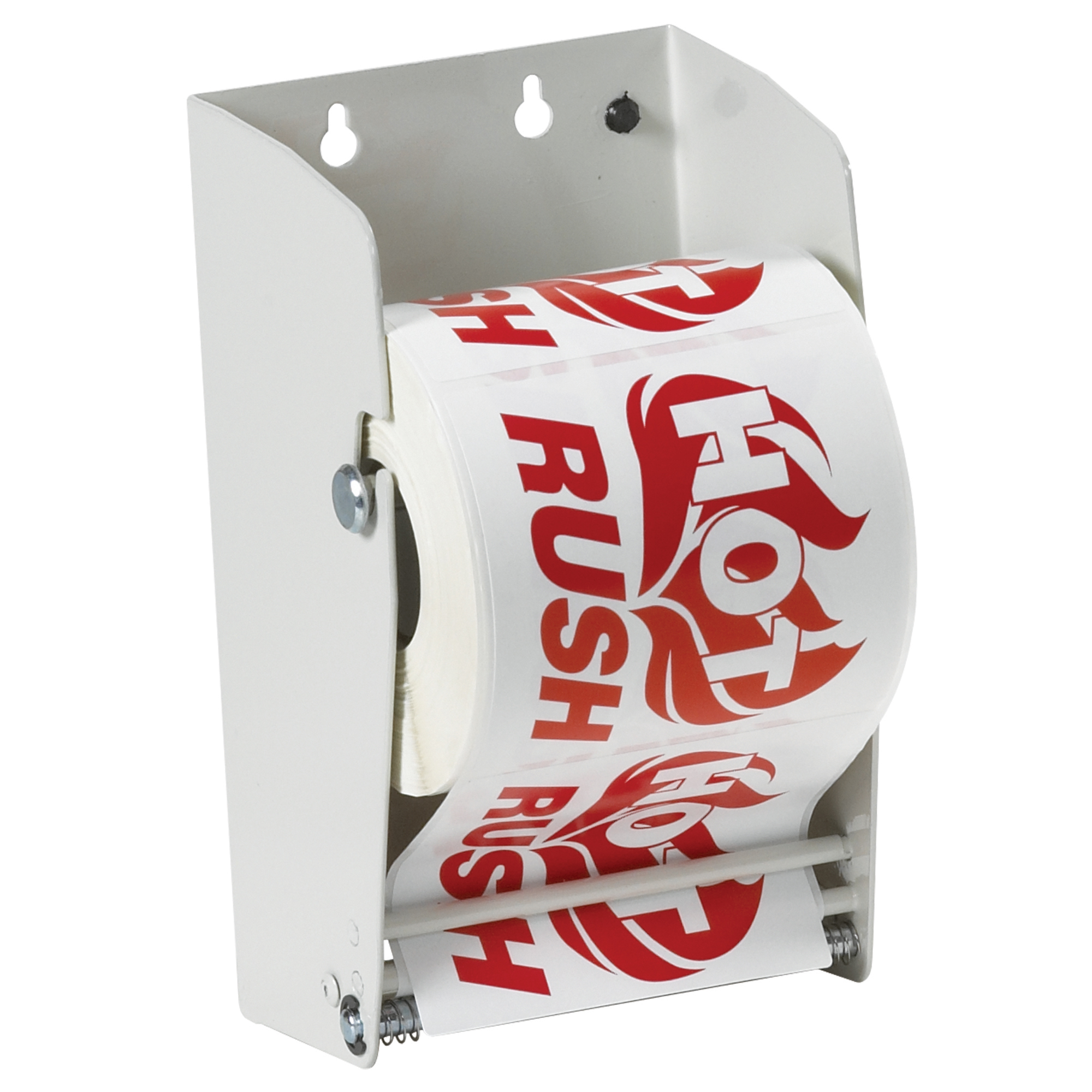Wall Mount Label Dispenser, 4 1/2", White, 1/Each