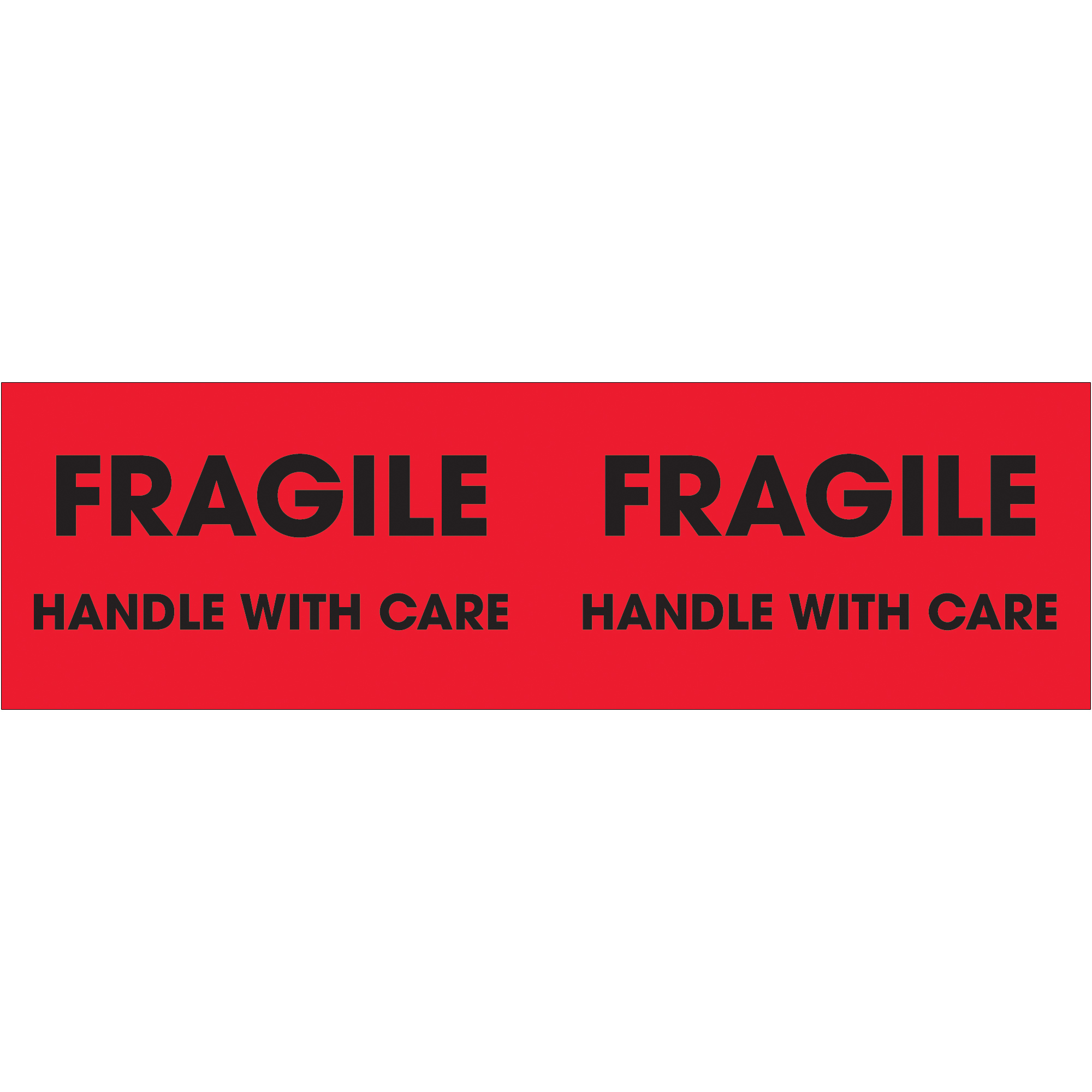 Tape Logic® Labels, "Fragile - Handle With Care", 3" x 10", Fluorescent Red, 500/Roll