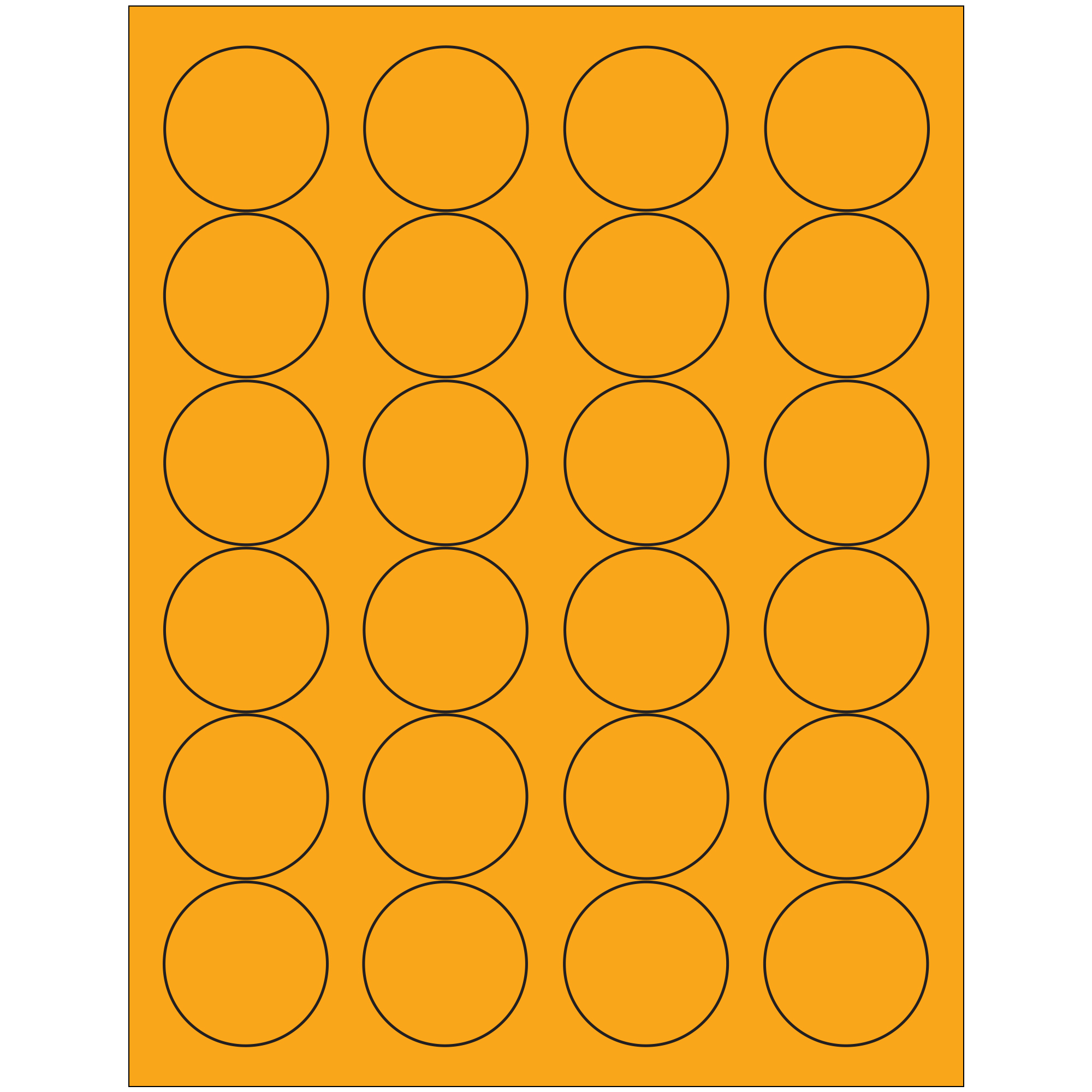 Tape Logic® Fluorescent Circle Laser Labels, 1 2/3", Fluorescent Orange, 2400/Case