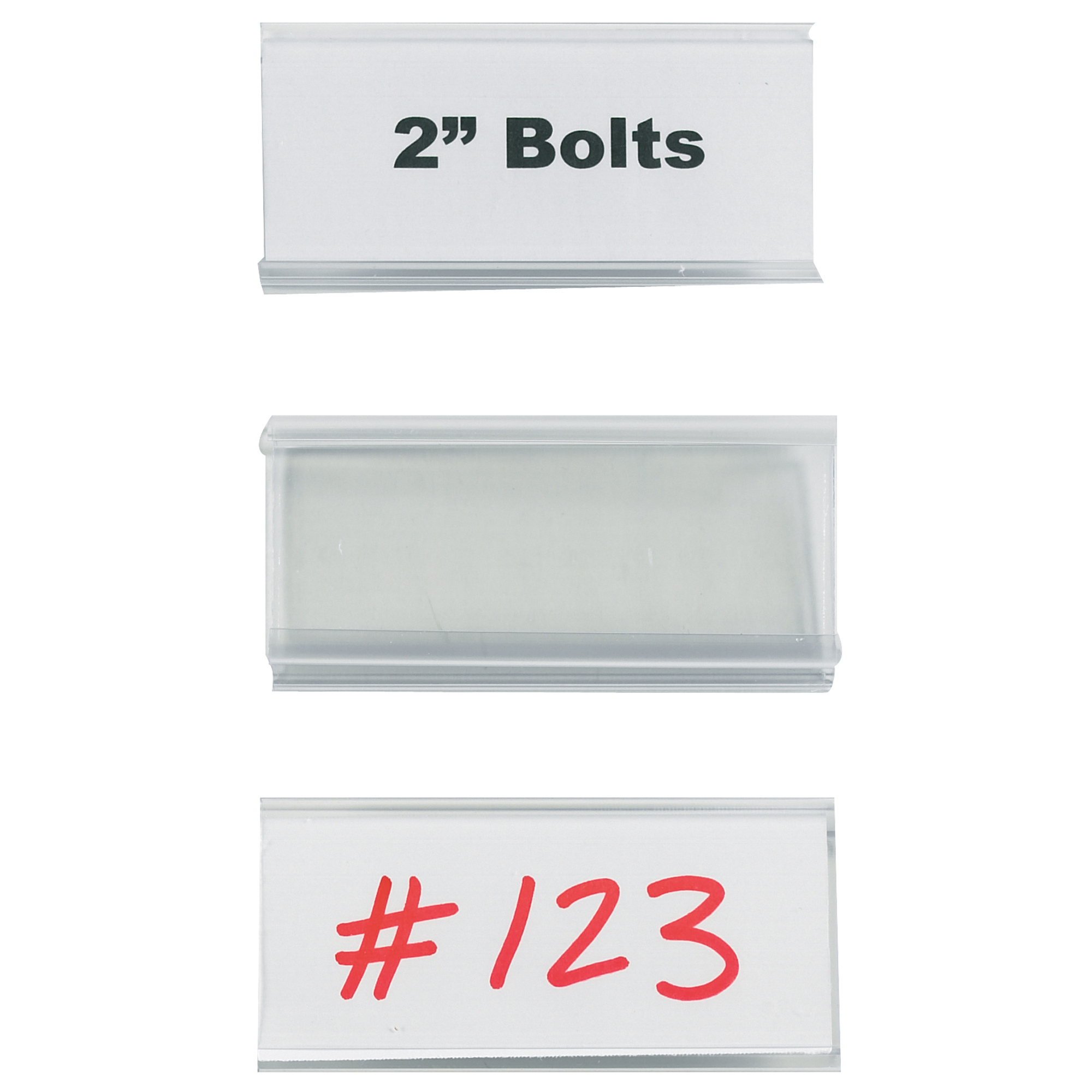 Wire-Rac™ Snap-On Label Holders, 3" x 1 5/16", Clear, 25/Case