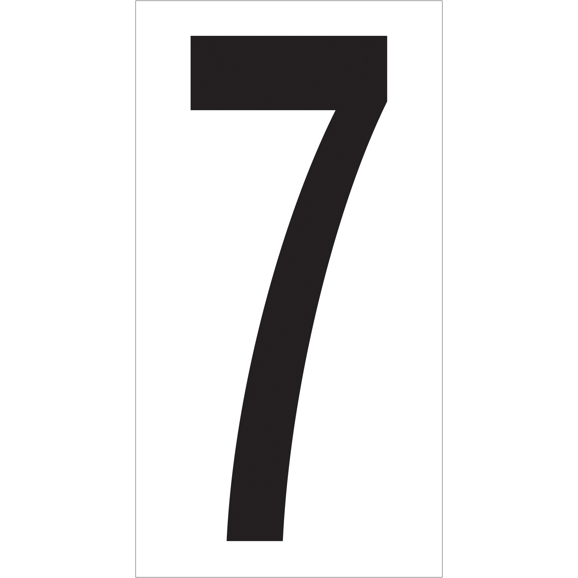 Vinyl Warehouse Number Labels, "7", 3 1/2", Black/White, 50/Case