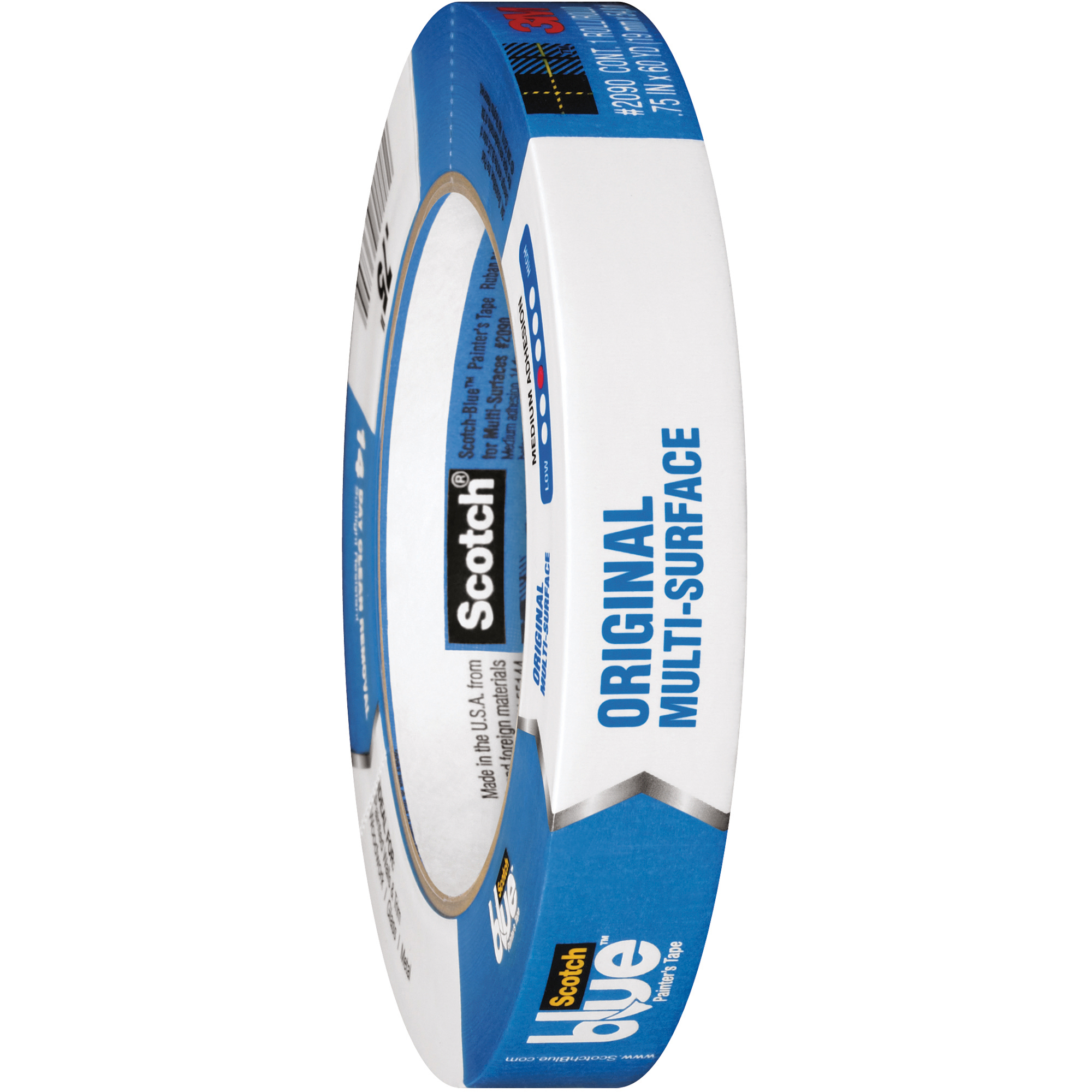3M™ 2090 Masking Tape, 5.0 Mil, 3/4" x 60 yds., Blue, 48/Case