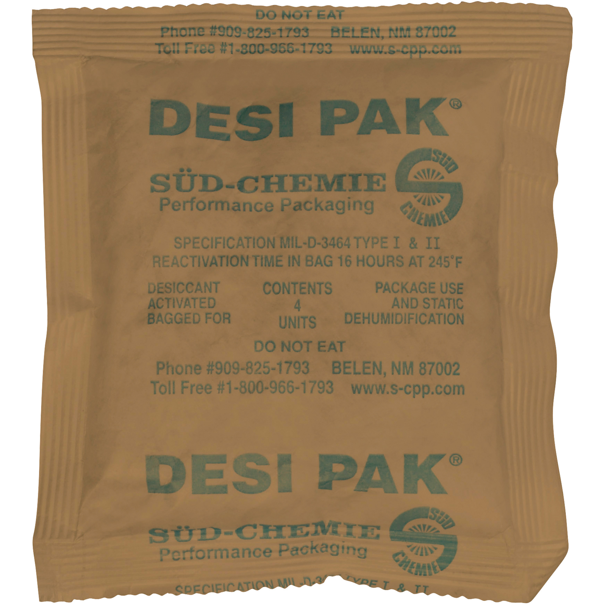 Clay Desiccants, 34 Gallon Drum, 5" x 5 1/2" x 1/2", Kraft, 500/Case