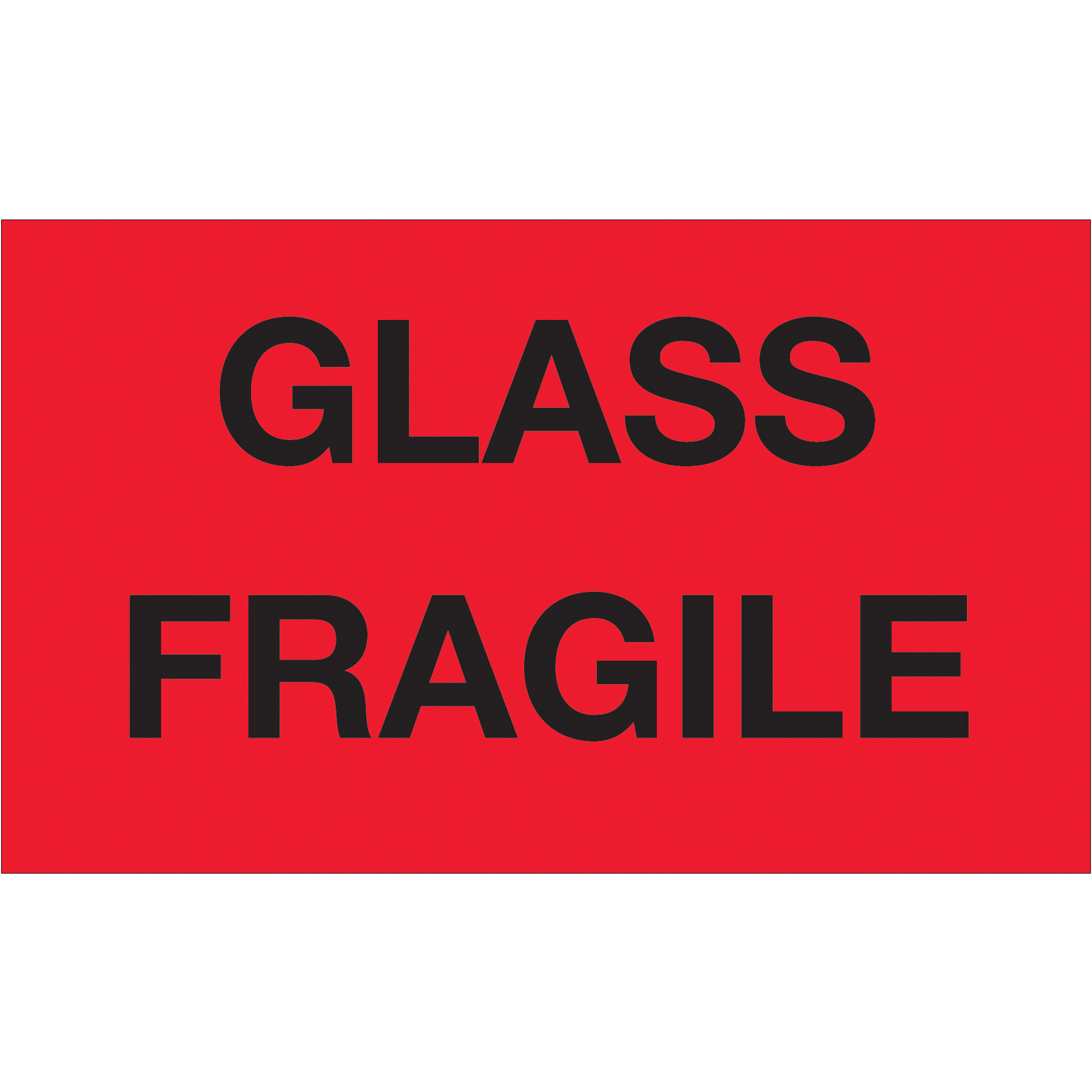 Tape Logic® Labels, "Glass - Fragile", 3" x 5", Fluorescent Red, 500/Roll