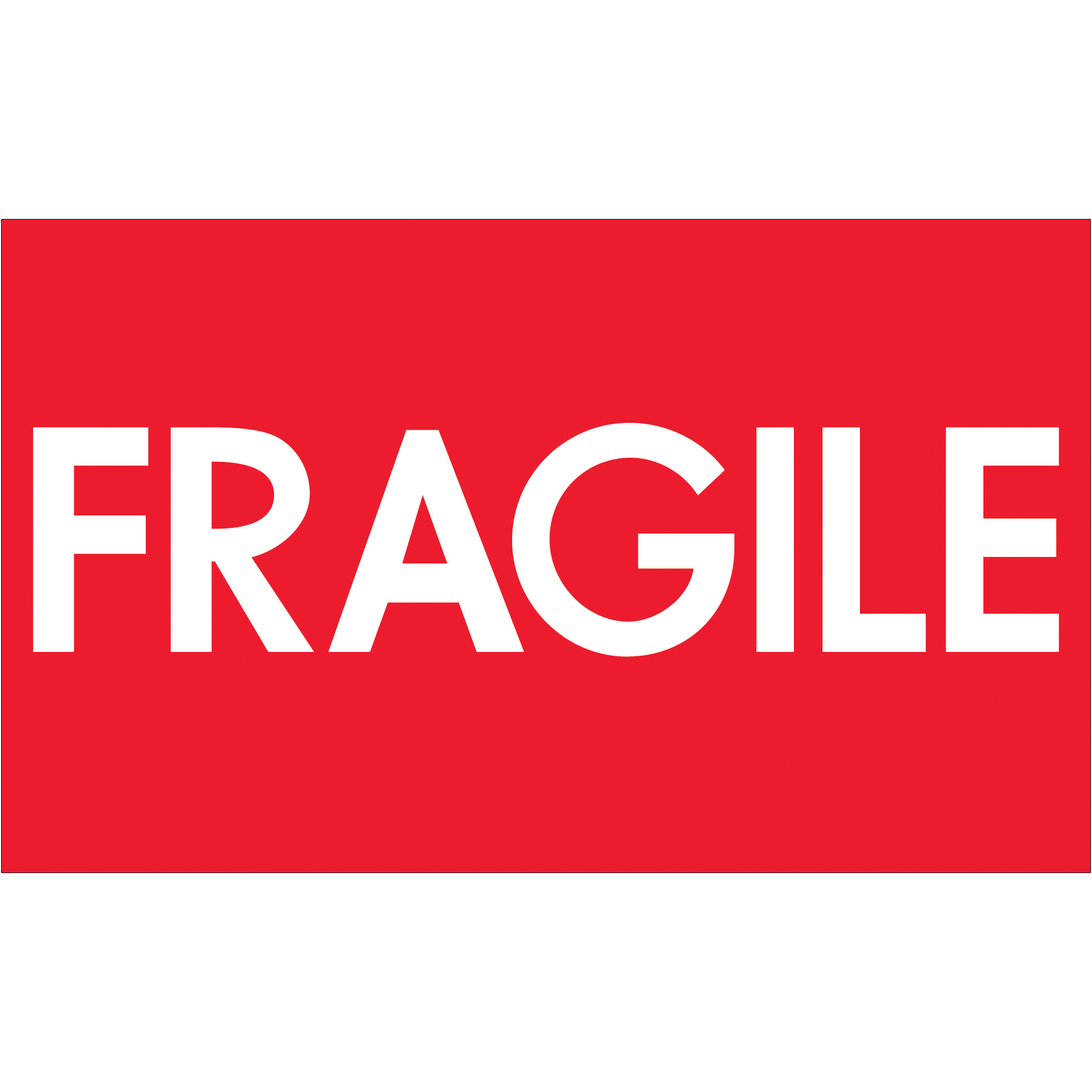 Tape Logic® Labels, "Fragile" (High Gloss), 3" x 5", Red/White, 500/Roll