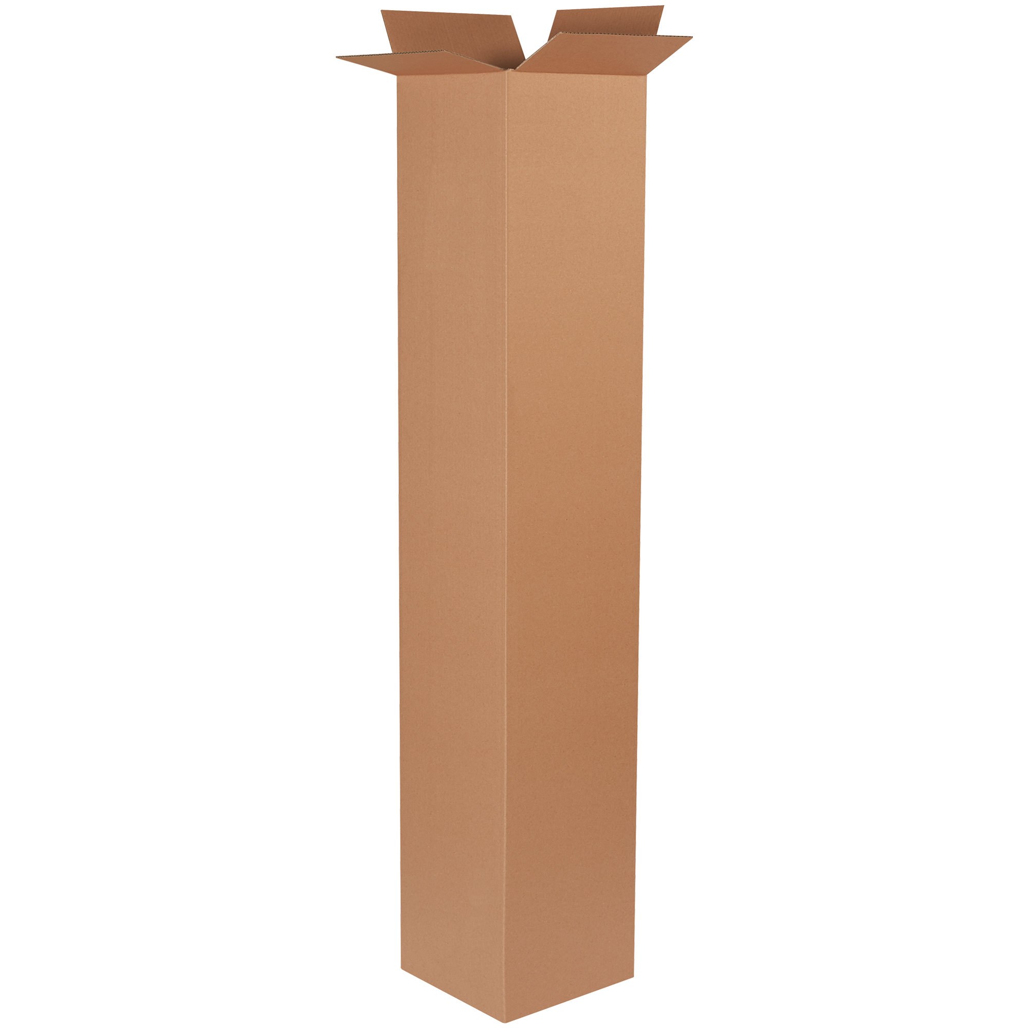 Tall Corrugated Boxes, 12" x 12" x 72", Kraft, 10/Bundle; 120/Skid