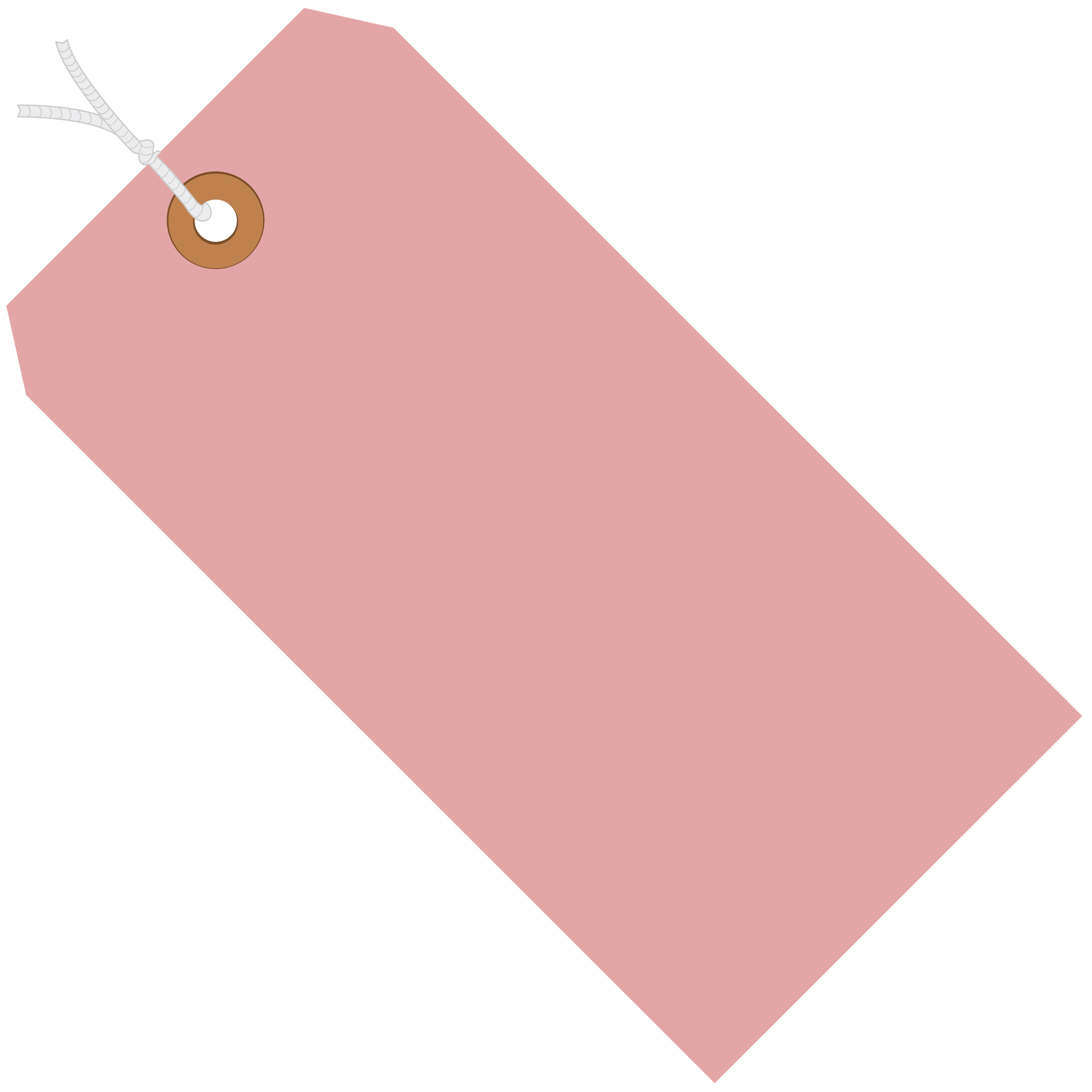 Shipping Tags, Pre-Strung, 13 Pt., 8" x 4", Pink 500/Case