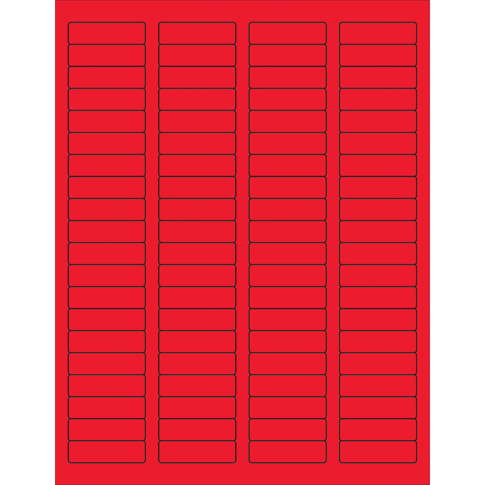 Tape Logic® Rectangle Laser Labels, 1 3/4" x 1/2", Fluorescent Red, 8000/Case