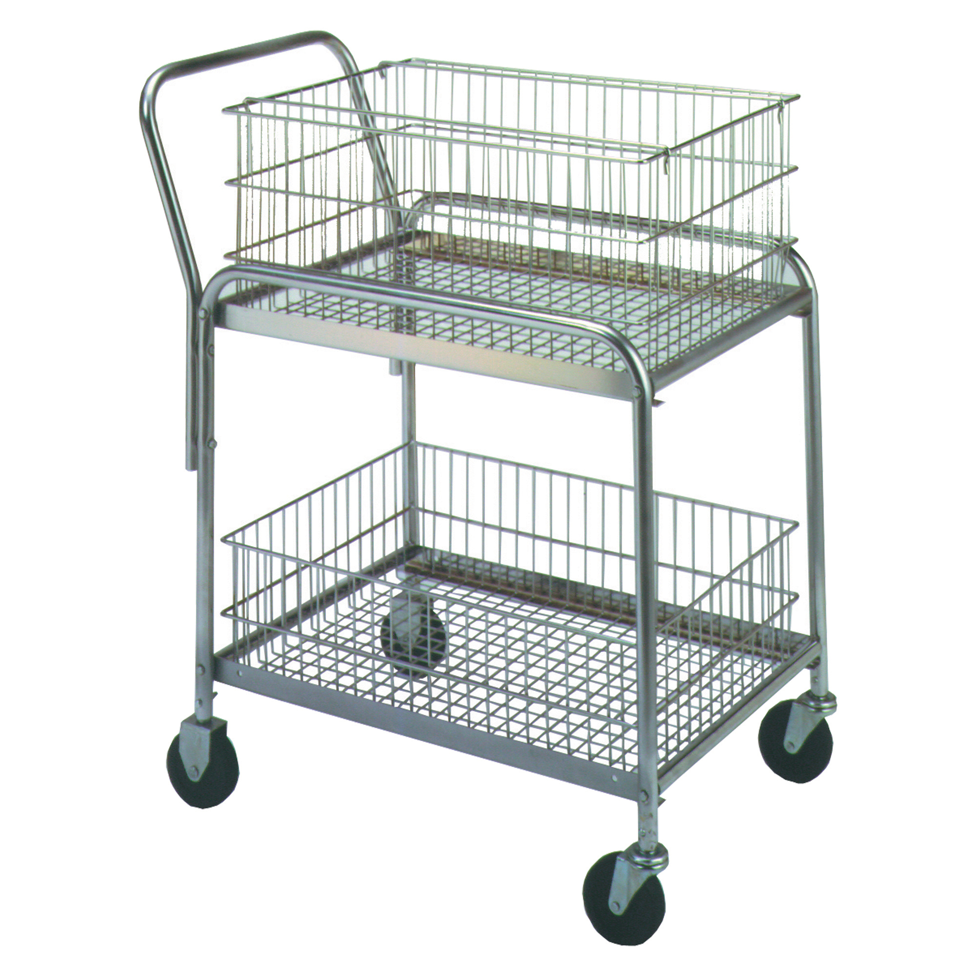 Mail Cart, 33" x 20" x 37 1/2", Silver, 1/Each