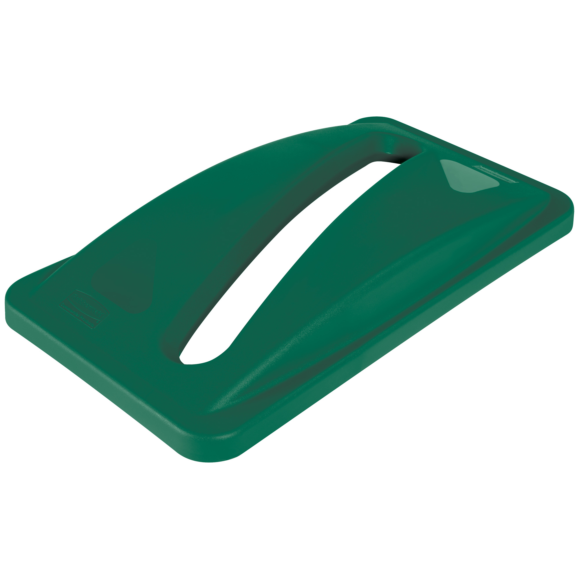 Rubbermaid® Slim Jim® Paper Recycling Lid, 23 Gallon, 21" x 11", Green, 1/Each