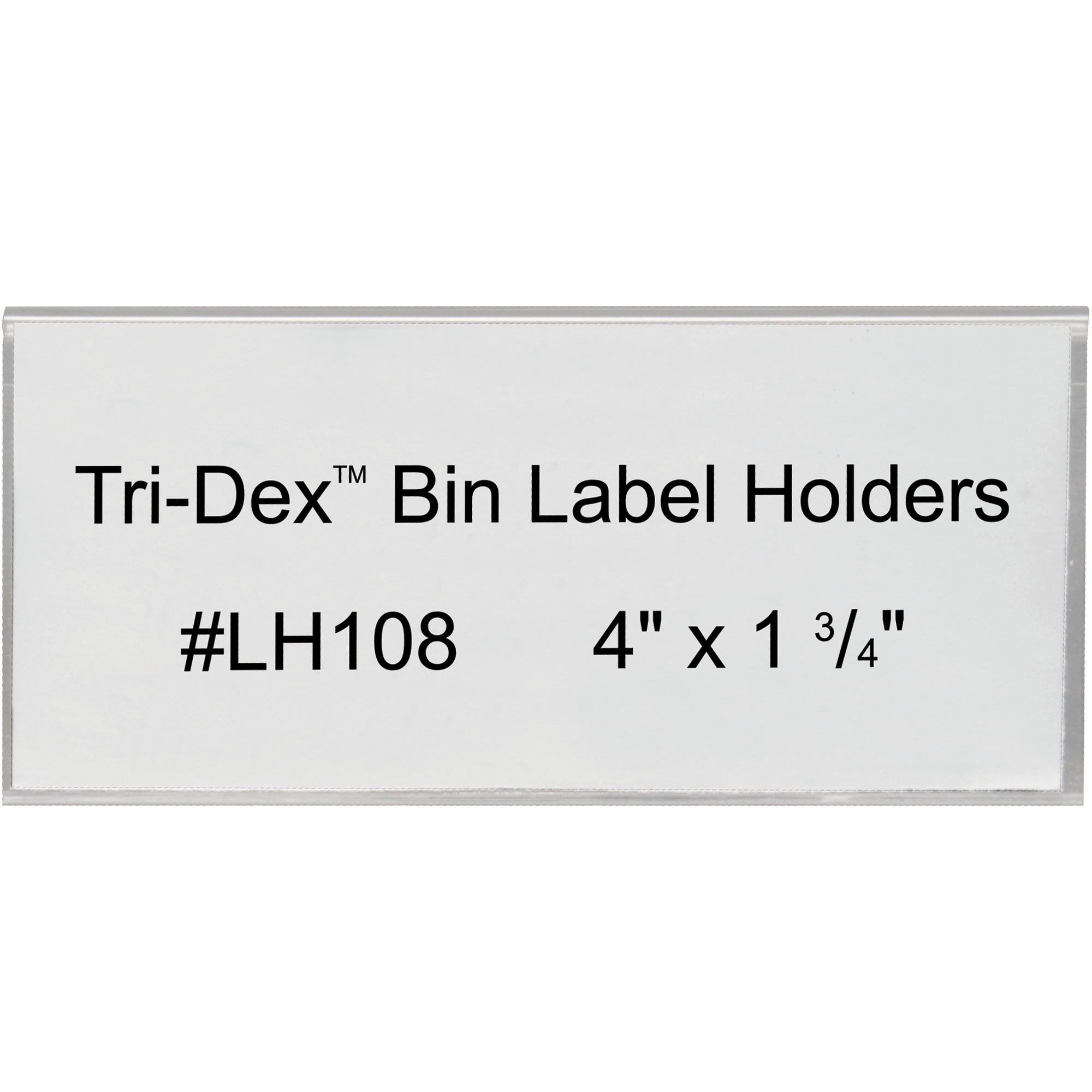 Tri-Dex™ Bin Label Holders, 4" x 1 3/4", Clear, 25/Case