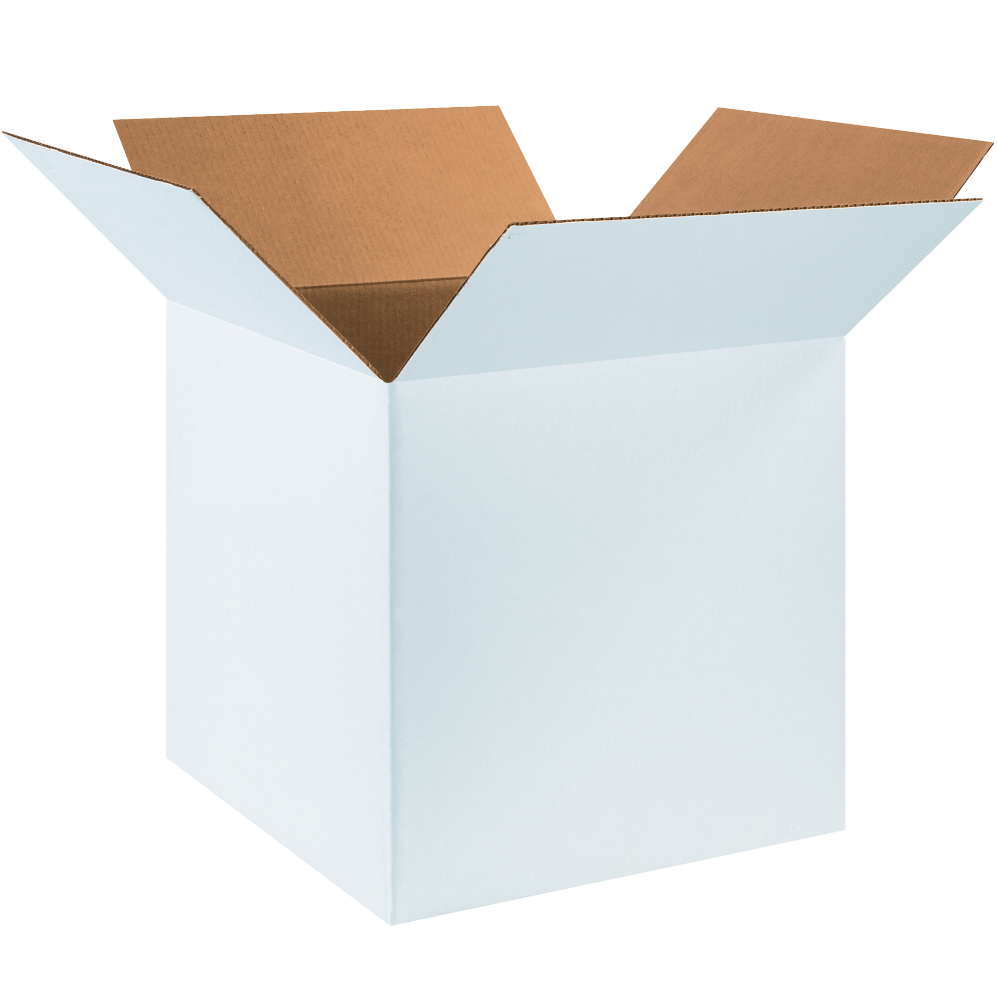 Corrugated Boxes, 18" x 18" x 18", White, 20/Bundle; 120/Skid