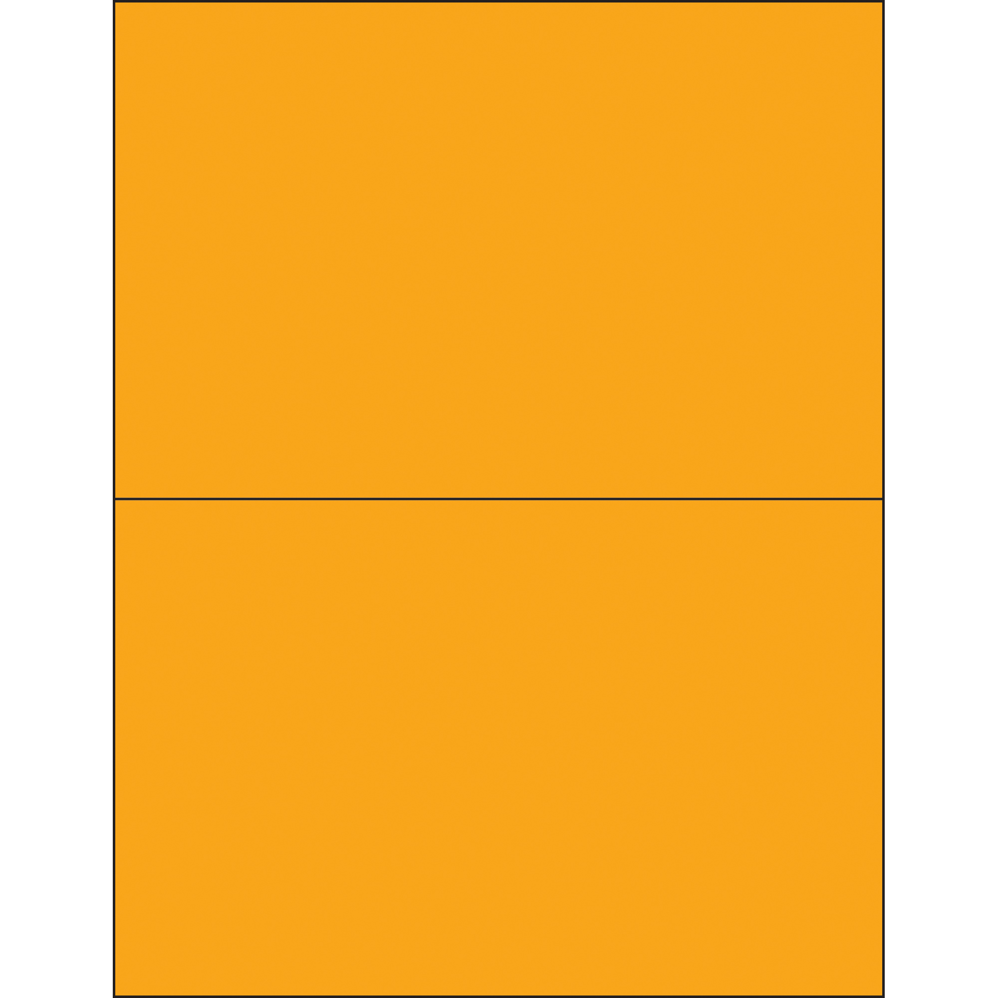 Tape Logic® Removable Rectangle Laser Labels, 8 1/2" x 5 1/2", Fluorescent Orange, 200/Case
