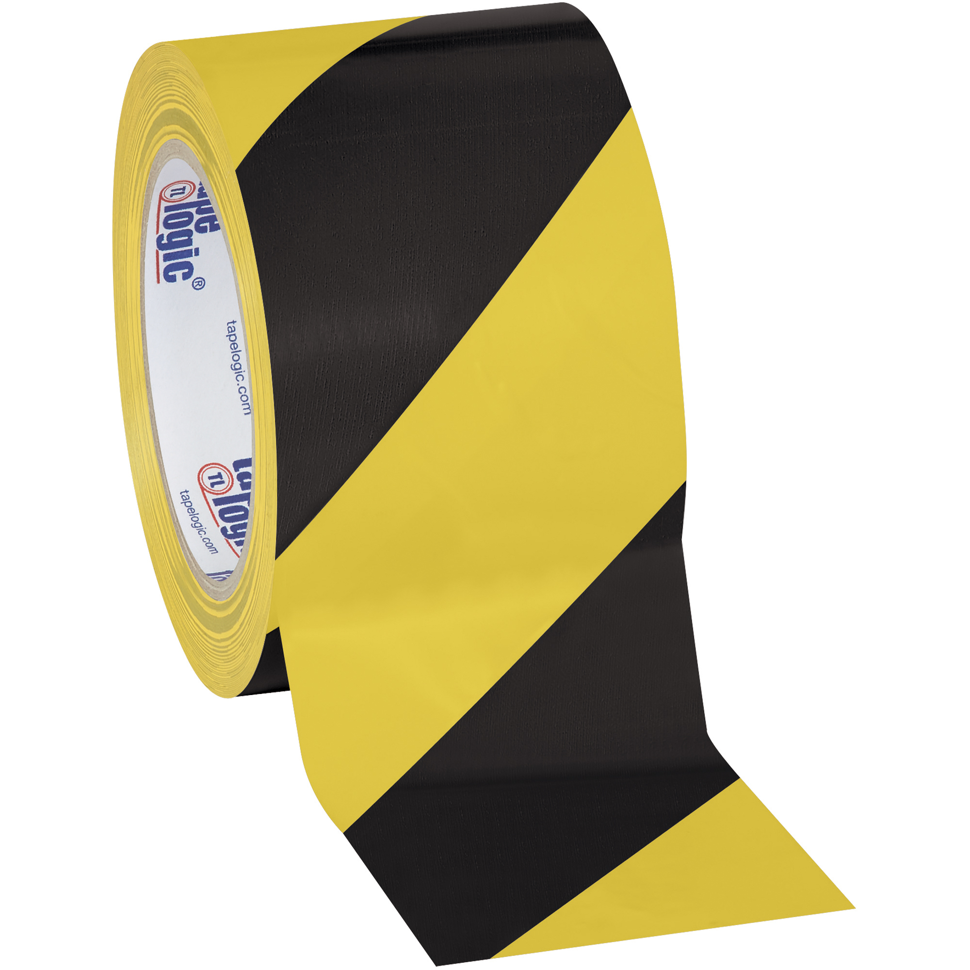 Tape Logic® Striped Vinyl Tape, 7.0 Mil, 3" x 36 yds., Black/Yellow, 16/Case
