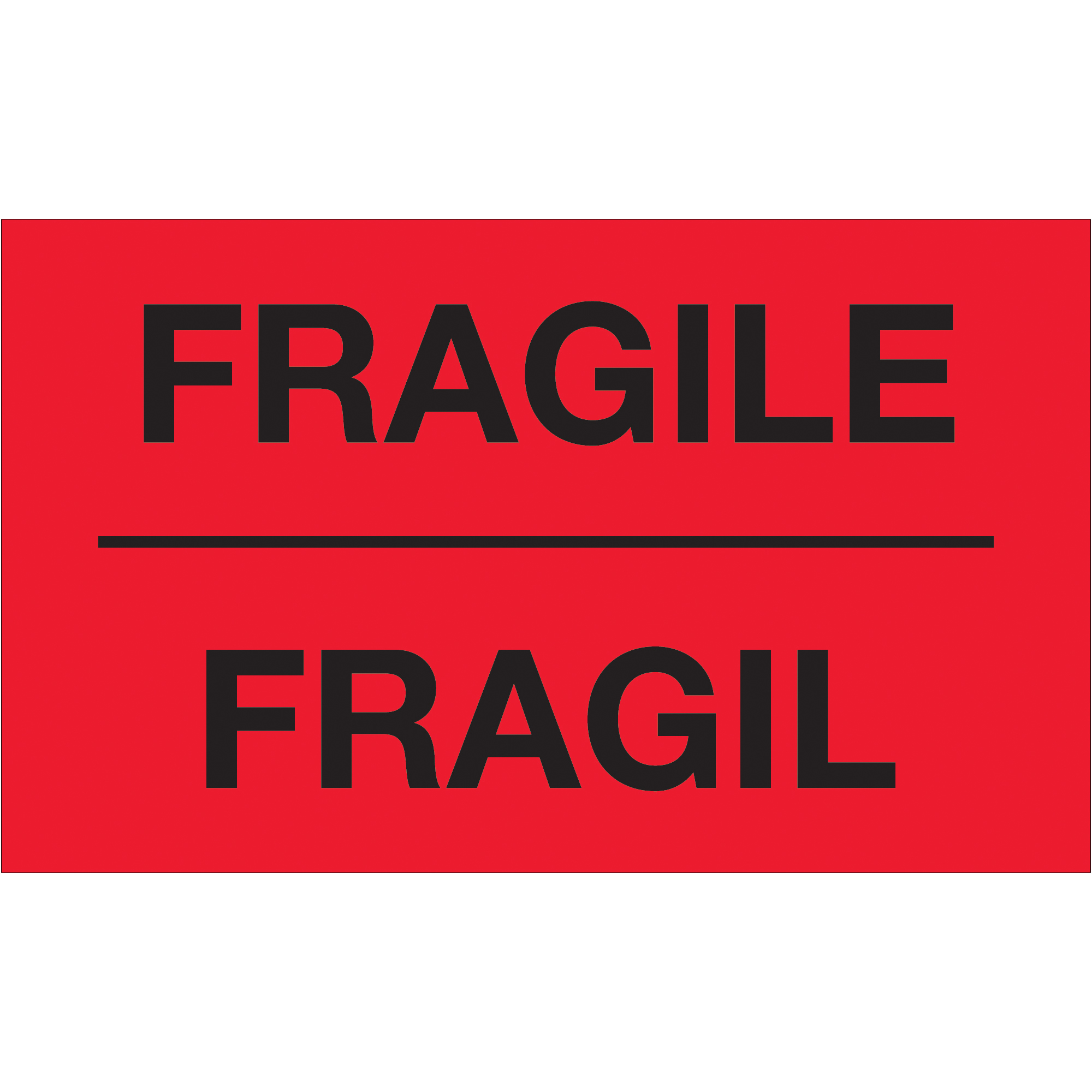 Tape Logic® Bilingual Labels, "Fragil", 3" x 5", Fluorescent Red, 500/Roll