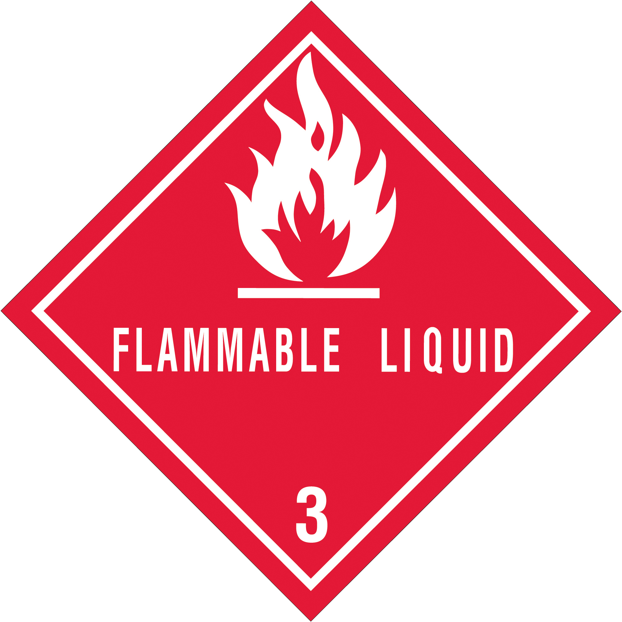Tape Logic® Labels, "Flammable Liquids - 3", 4" x 4", Red/White, 500/Roll