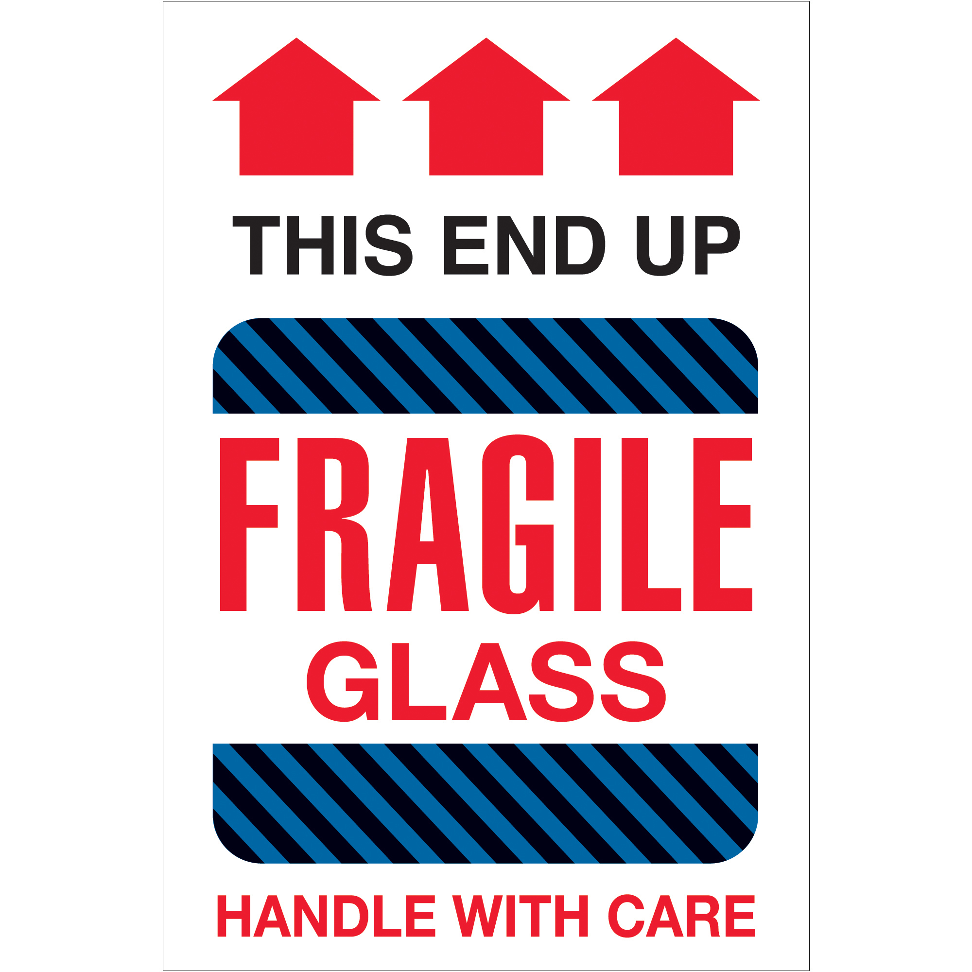 Tape Logic® Labels, "Fragile Glass - This End Up", 4" x 6", Multiple, 500/Roll