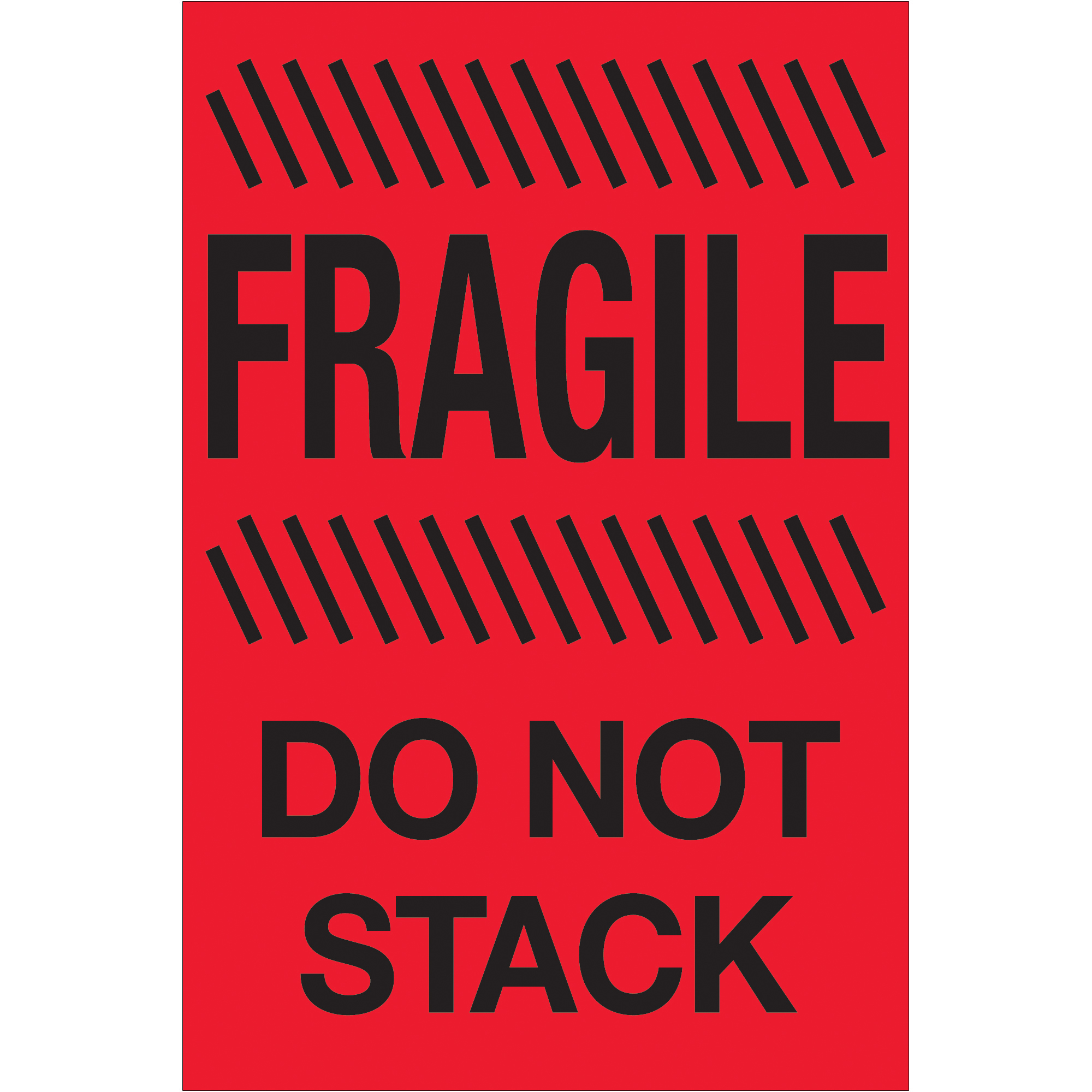 Tape Logic® Labels, "Fragile - Do Not Stack", 4" x 6", Fluorescent Red, 500/Roll