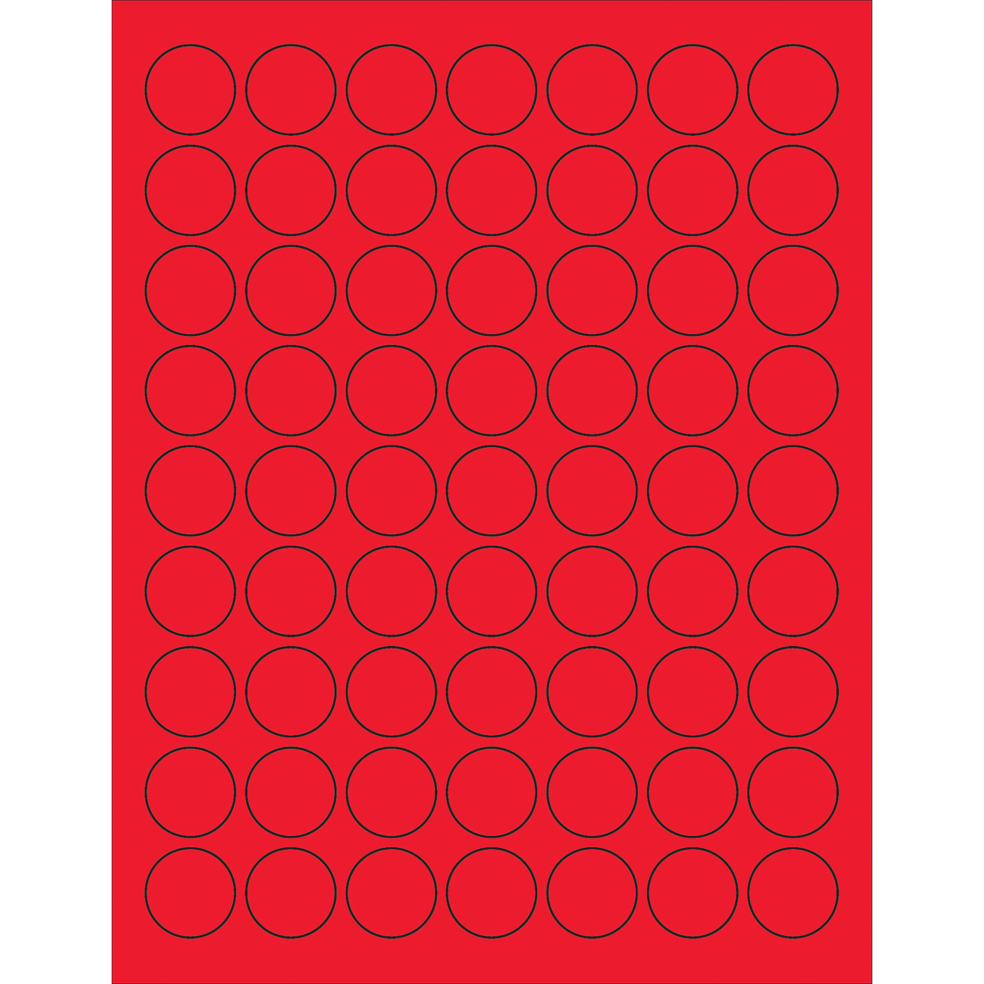Tape Logic® Circle Laser Labels, 1", Fluorescent Red, 6300/Case
