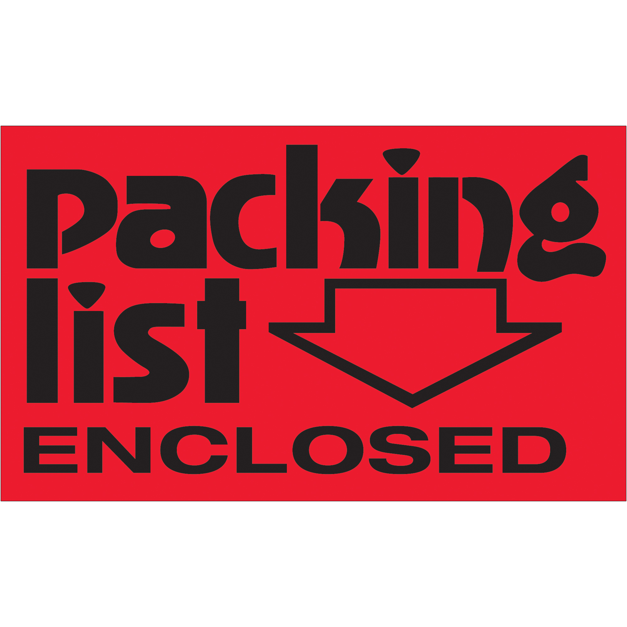 Tape Logic® Labels, "Packing List Enclosed", 3" x 5", Fluorescent Red, 500/Roll