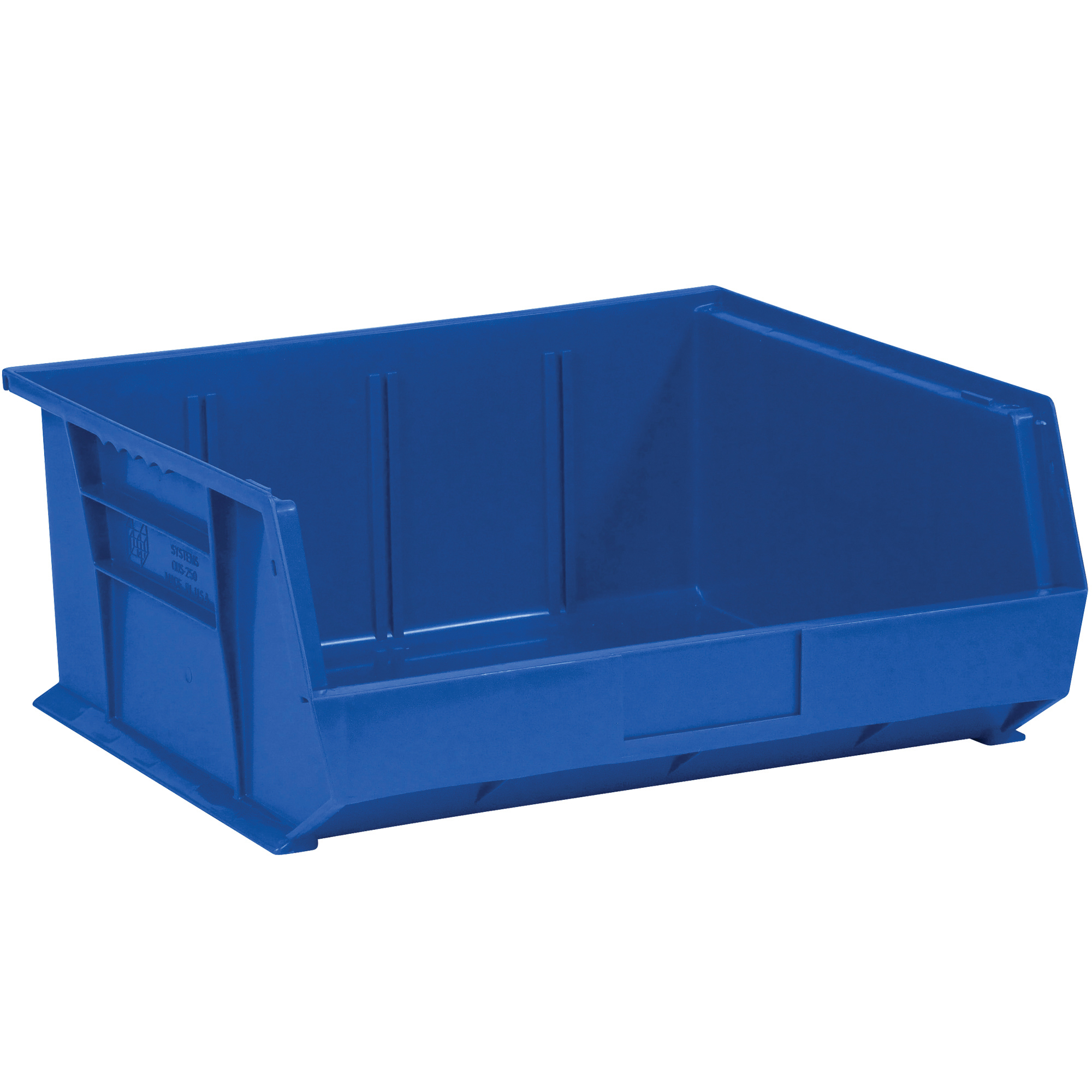 Plastic Stack & Hang Bin Boxes, 14 3/4" x 16 1/2" x 7", Blue, 6/Case