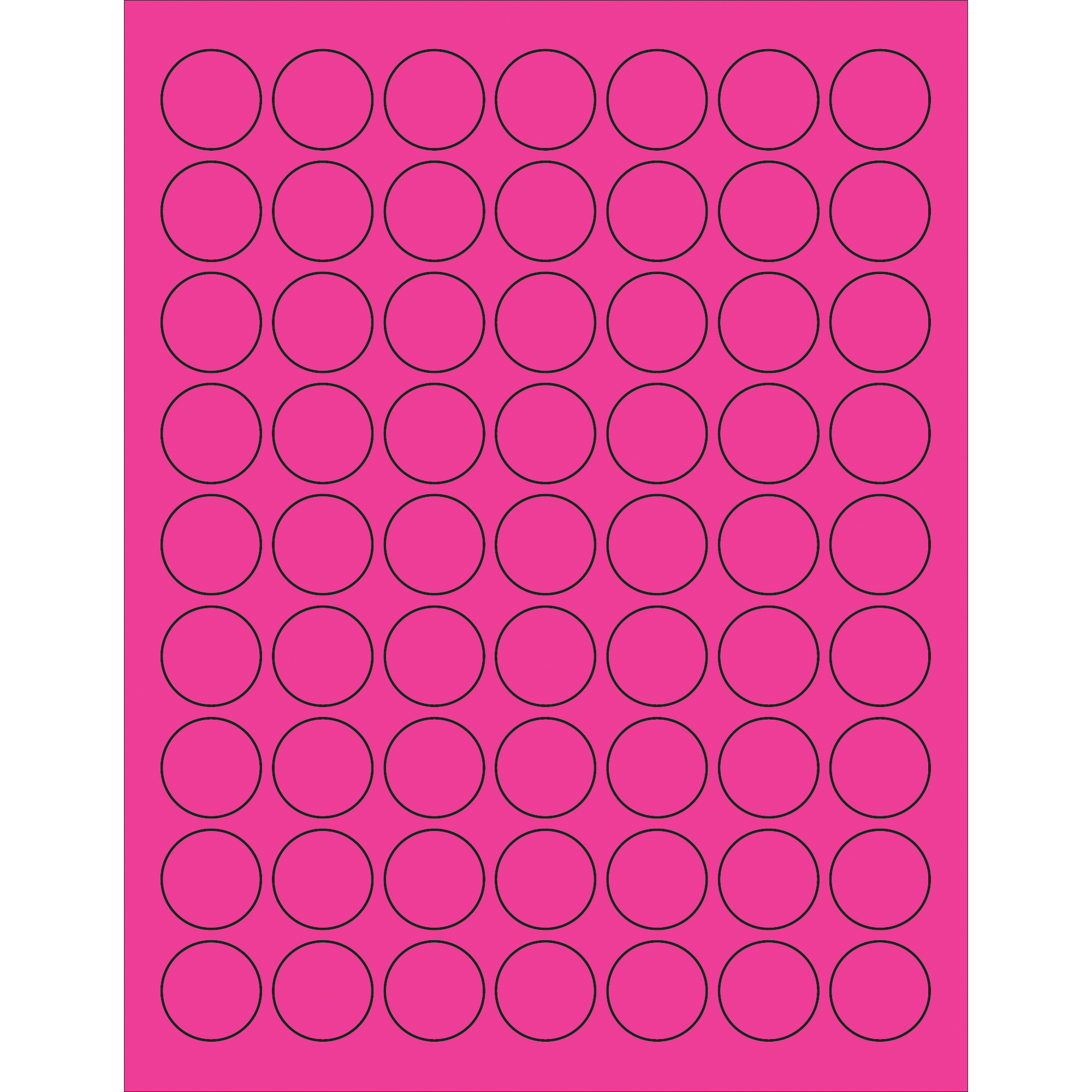 Tape Logic® Circle Laser Labels, 1", Fluorescent Pink, 6300/Case
