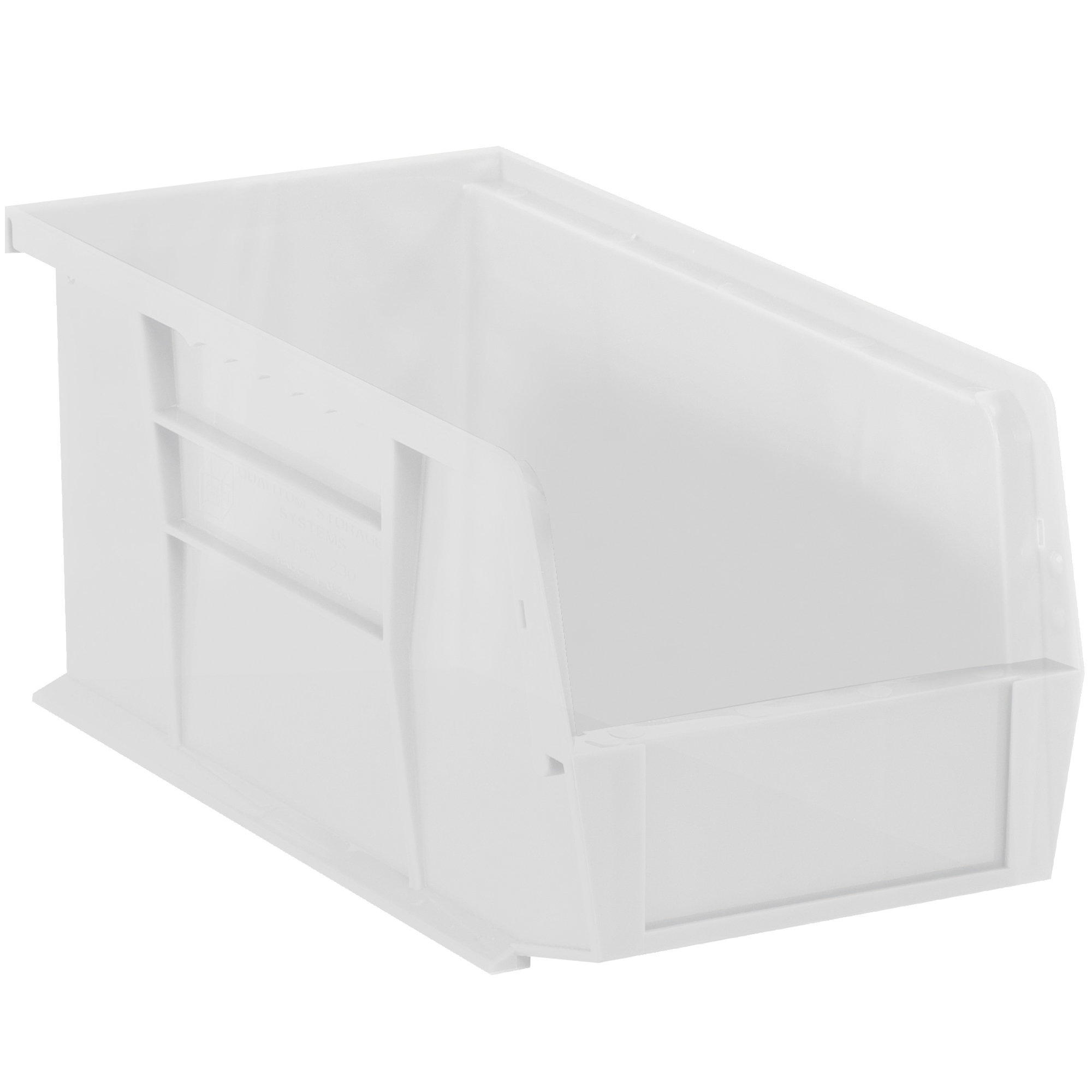 Plastic Stack & Hang Bin Boxes, 18" x 8 1/4" x 9", Clear, 6/Case