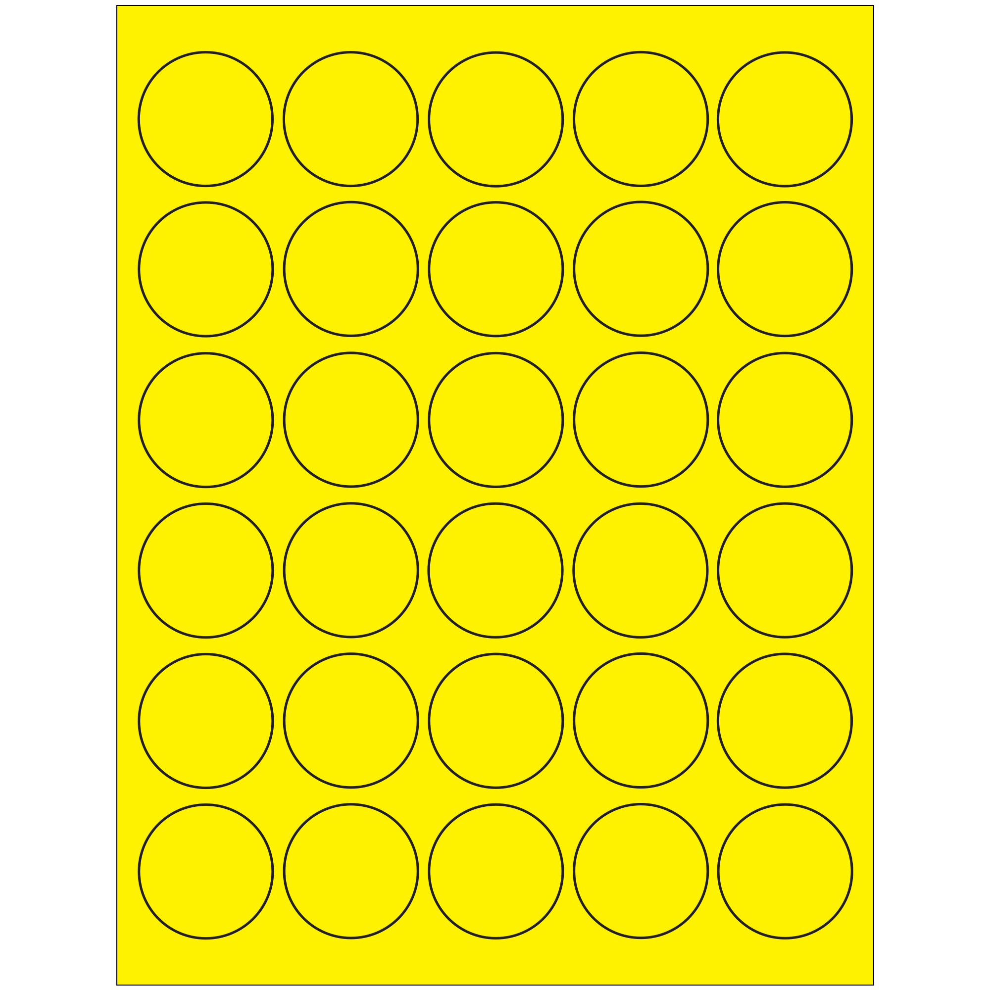 Tape Logic® Fluorescent Circle Laser Labels, 1 1/2", Fluorescent Yellow, 3000/Case