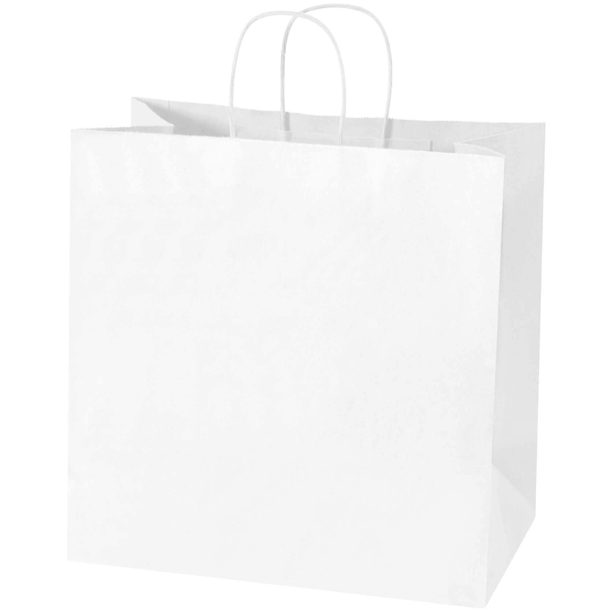 Paper Shopping Bags, 13" x 7" x 13", White, 250/Case