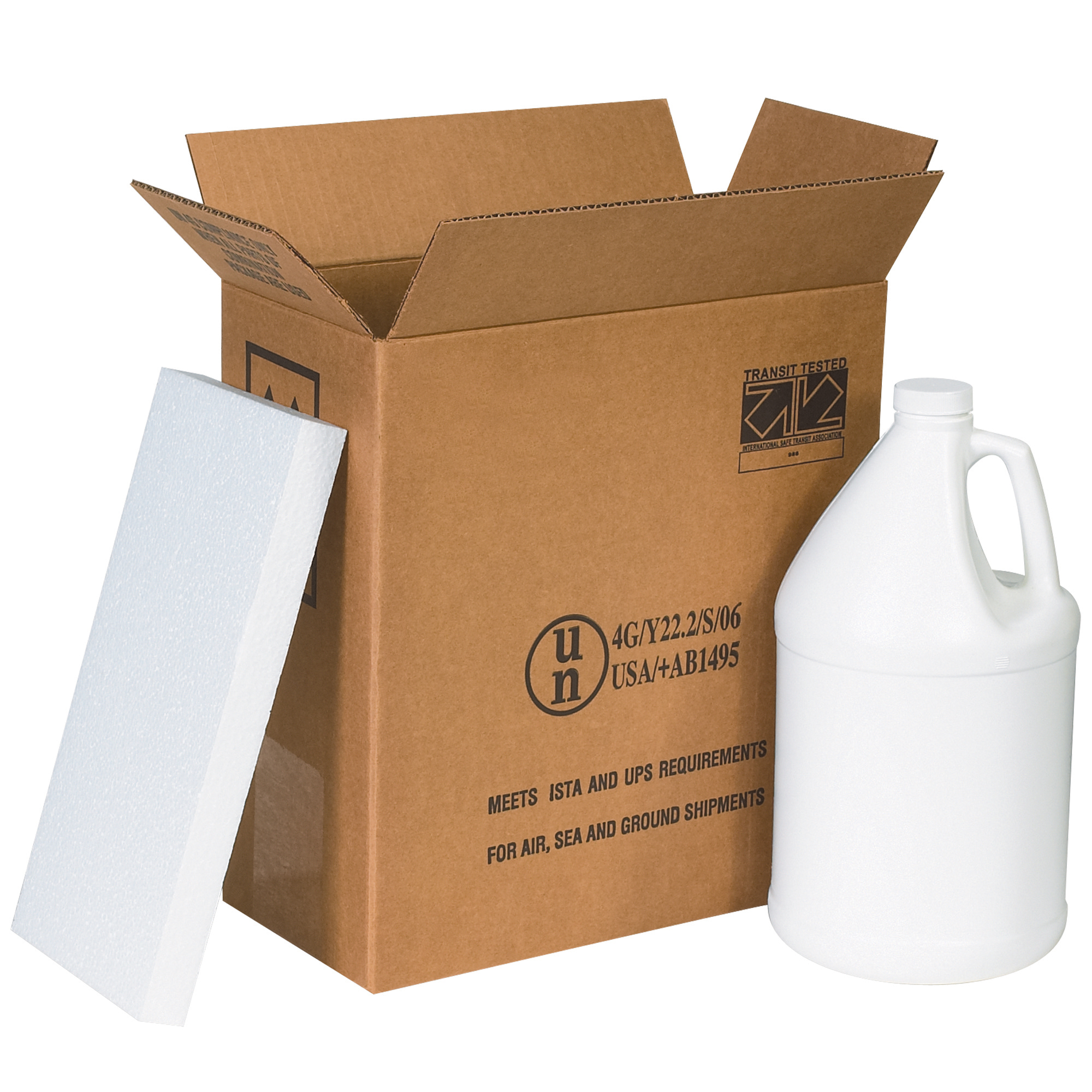 Plastic Jug Shipper Kit, 2 - 1 Gallon, 12" x 6" x 12 3/4", Kraft, 1/Each