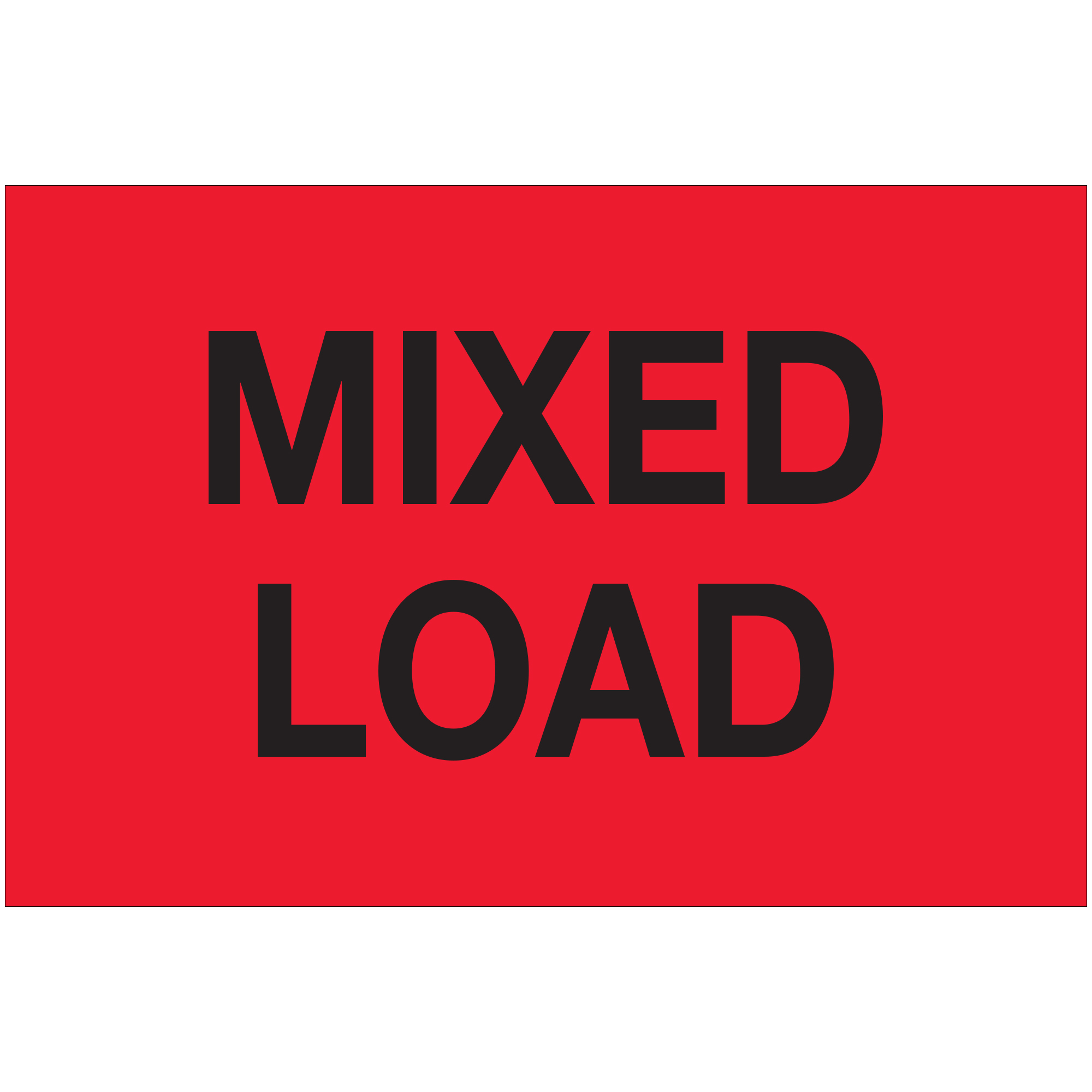 Tape Logic® Labels, "Mixed Load", 2 x 3", Fluorescent Red, 500/Roll