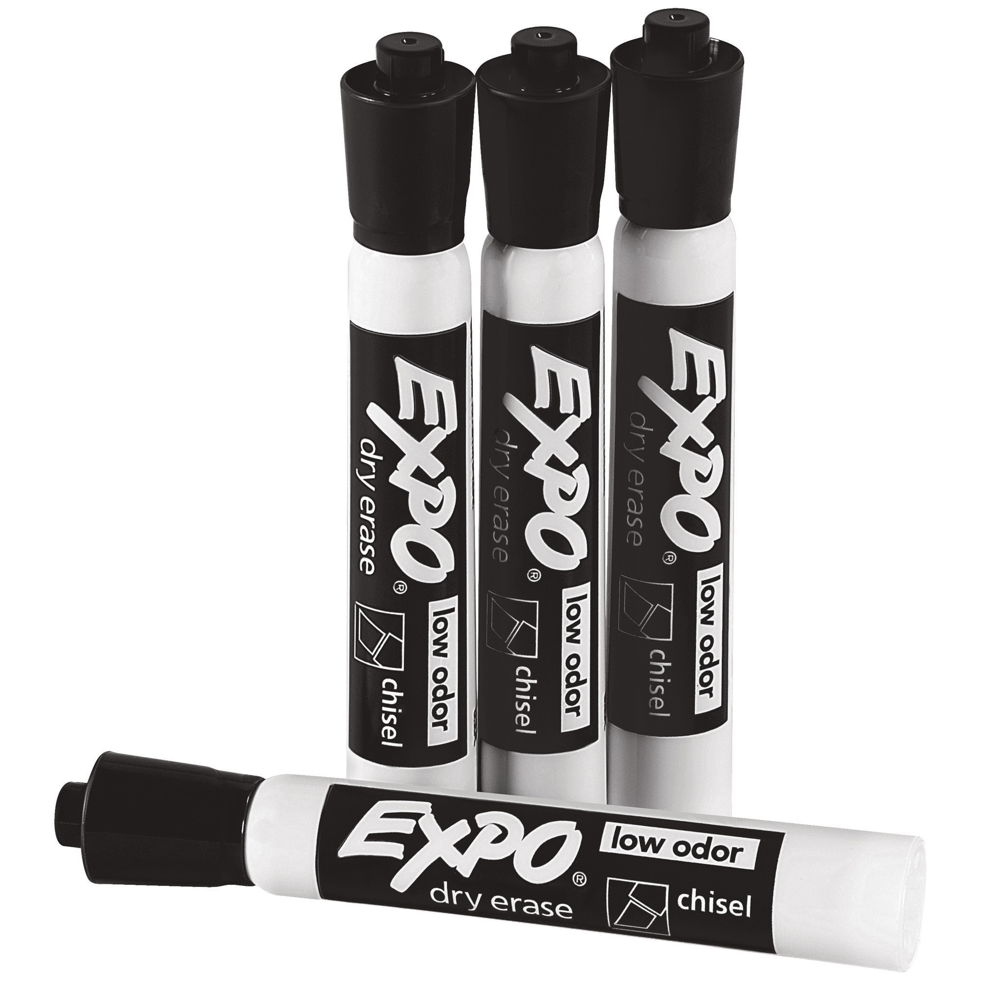 Expo® Dry Erase Markers, Black, 12/Case