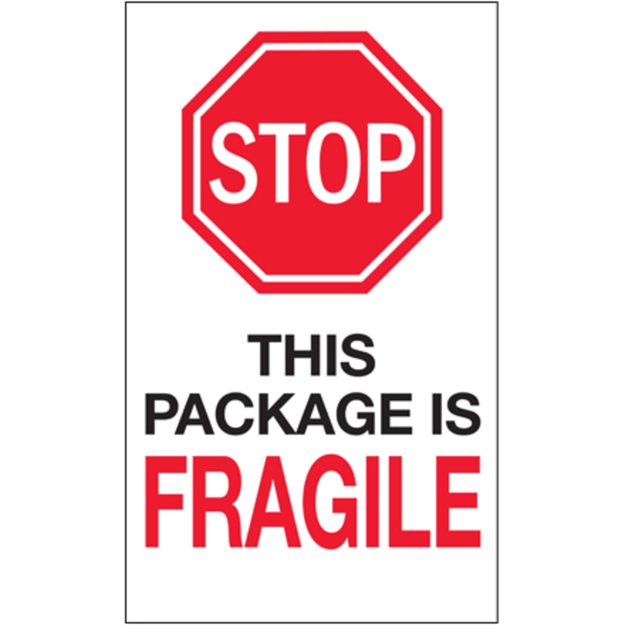 Tape Logic® Labels, "Stop - This Package is Fragile", 10" x 6", 250/Roll