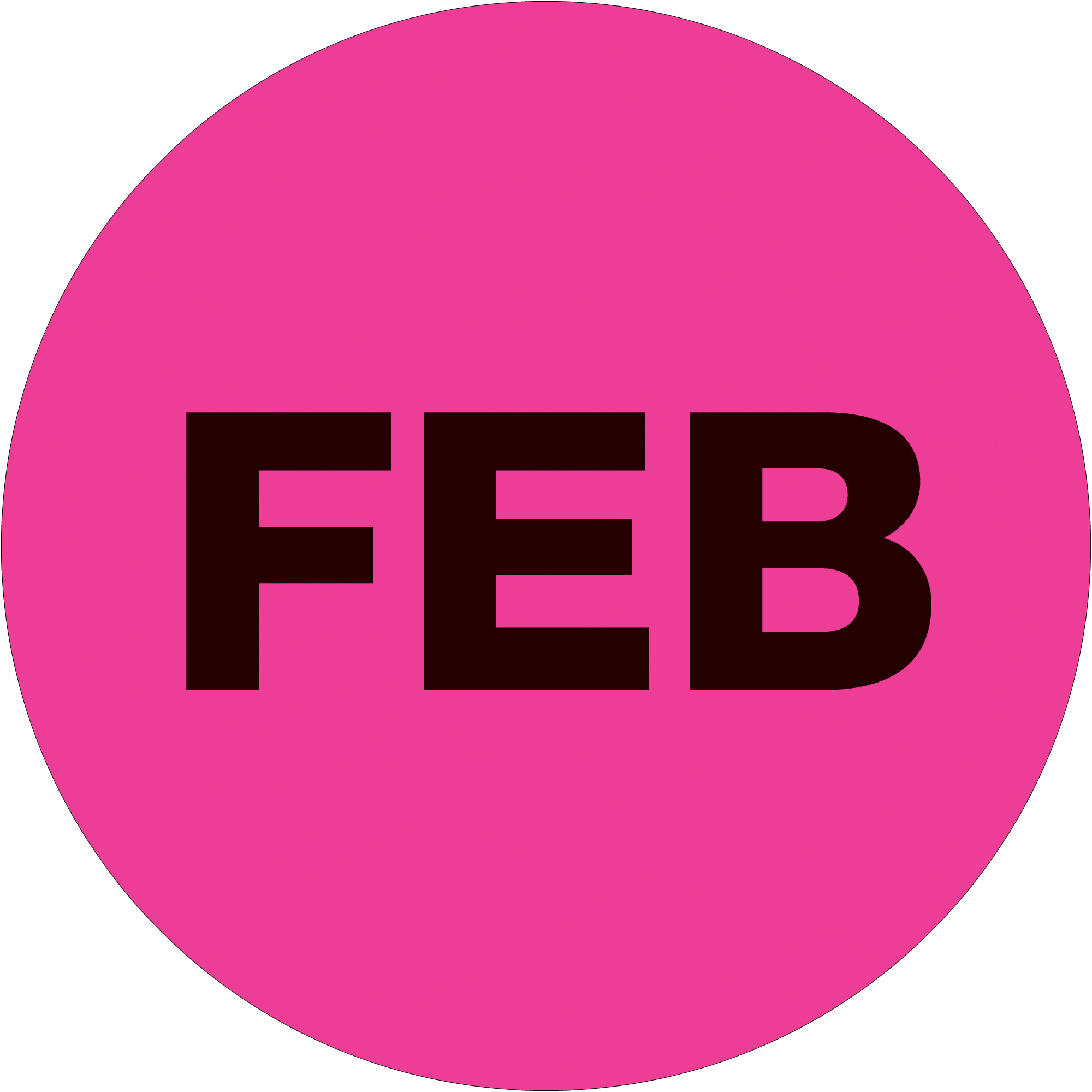 Tape Logic® Months of the Year Labels, "FEB", 1" Circle, Fluorescent Pink, 500/Roll