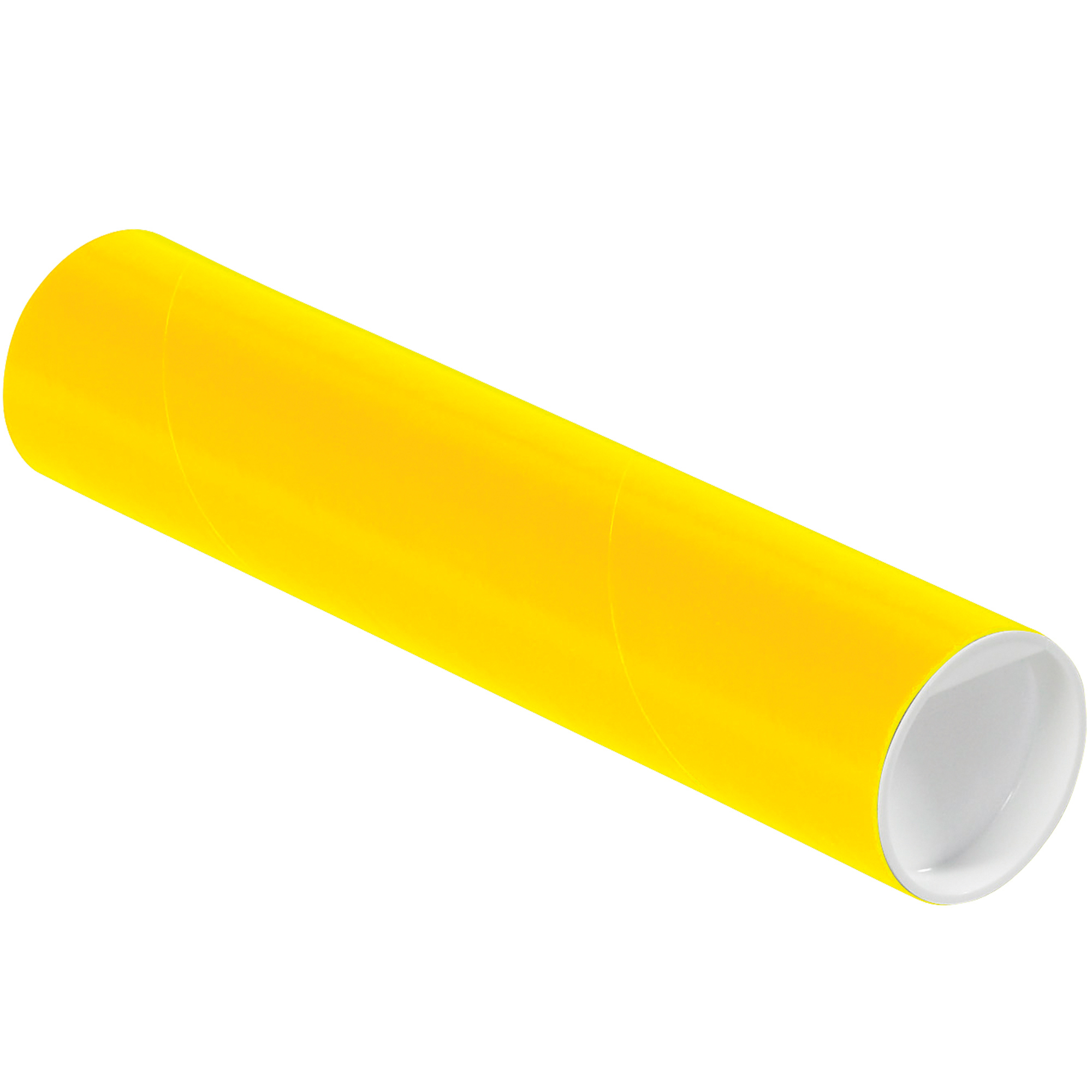 Mailing Tubes with Caps, 2" x 9", Yellow, 50/Case