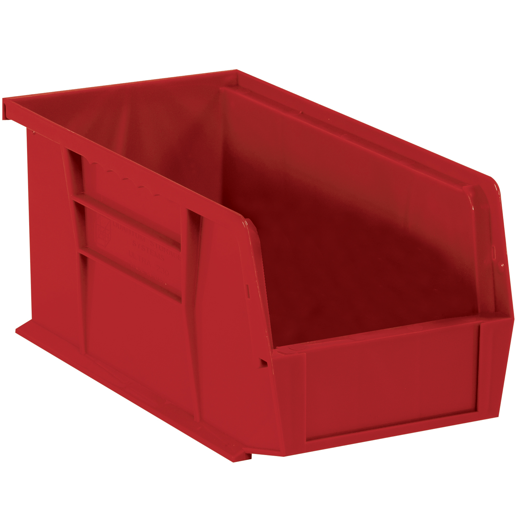 Plastic Stack & Hang Bin Boxes, 18" x 8 1/4" x 9", Red, 6/Case