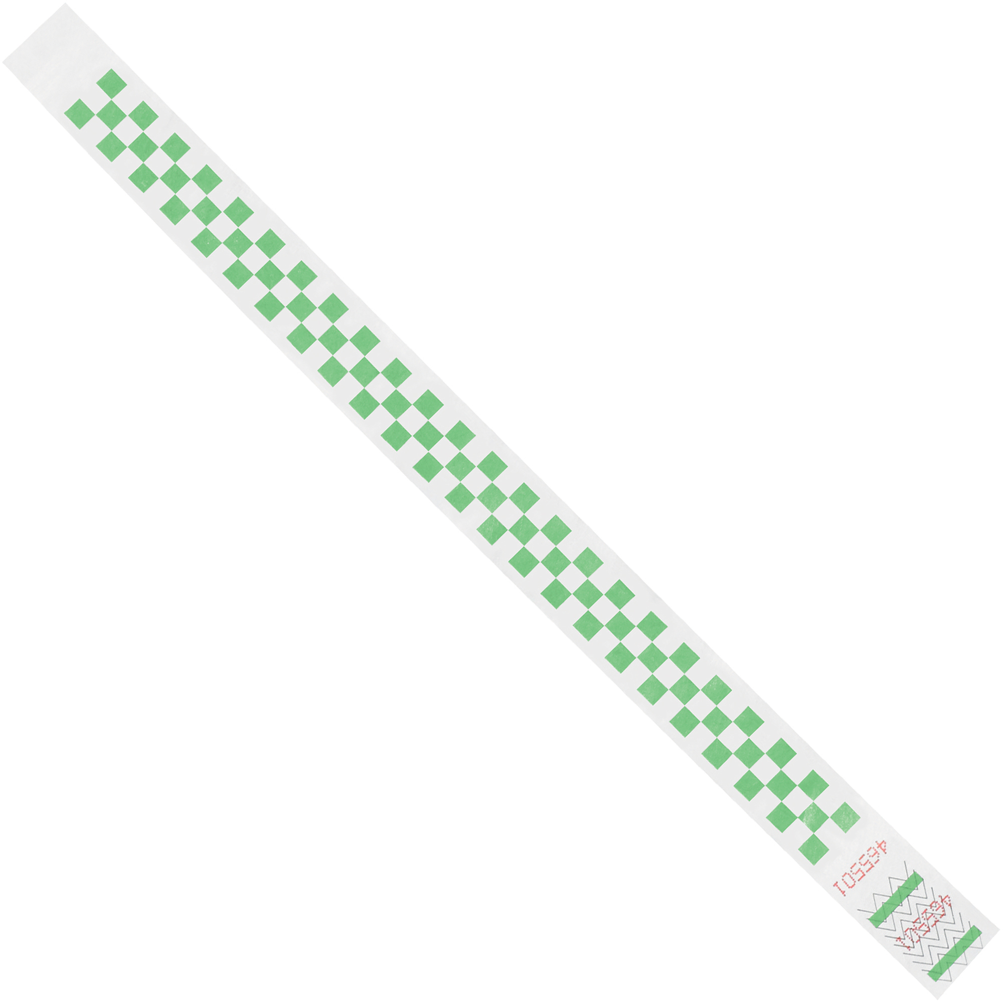 Tyvek® Wristbands, 3/4" x 10", Green Checkerboard, 500/Case