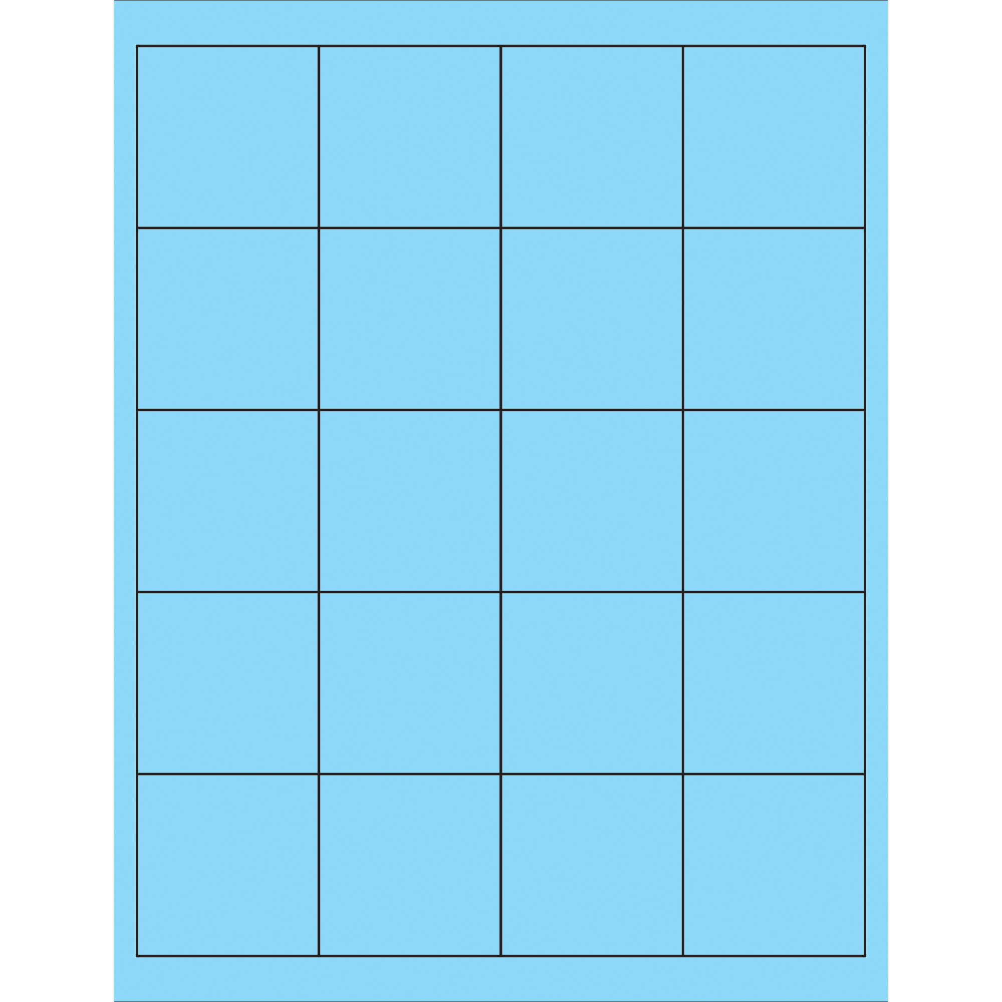 Tape Logic® Rectangle Laser Labels, 2" x 2", Pastel Blue, 2000/Case