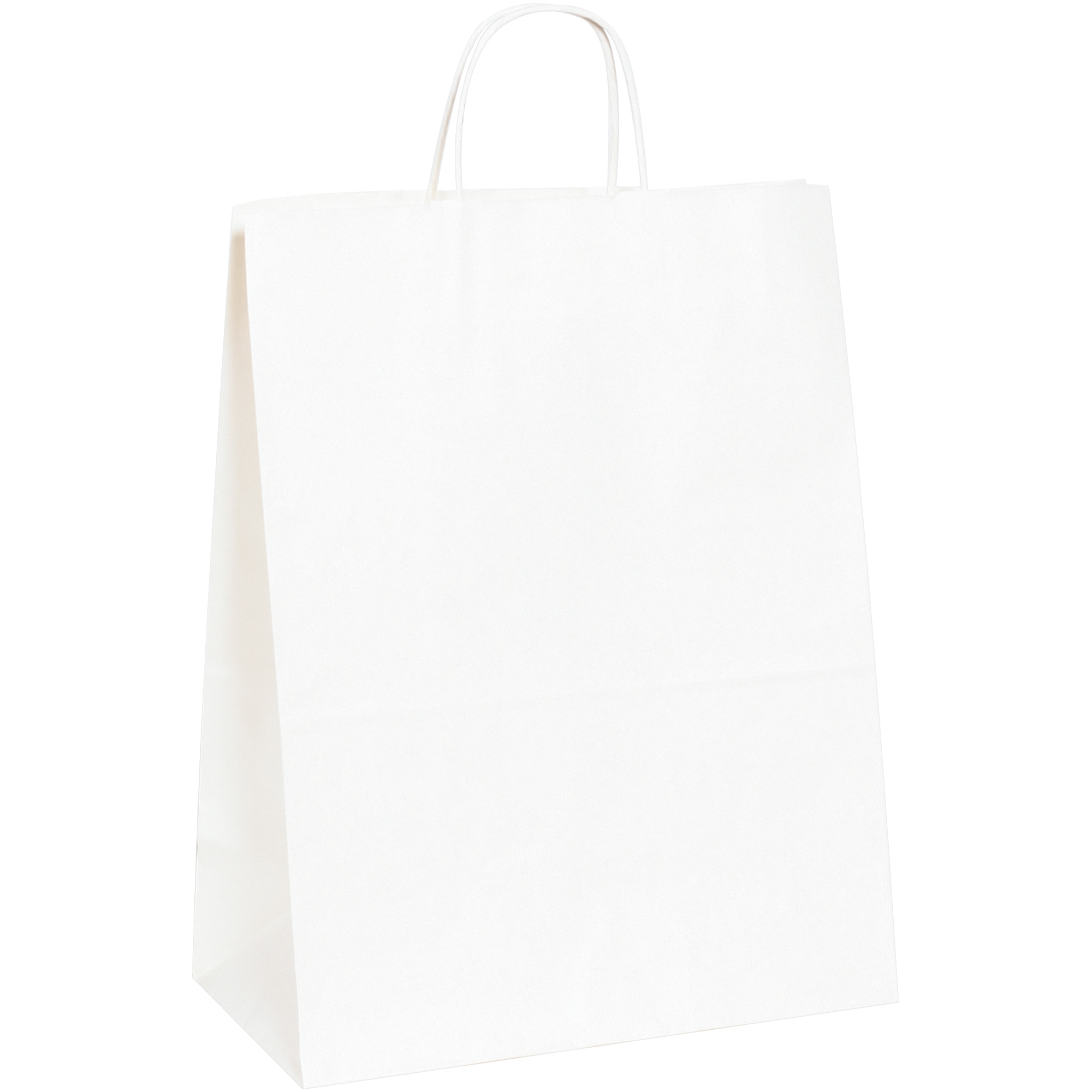 Paper Shopping Bags, 13" x 7" x 17", White, 250/Case
