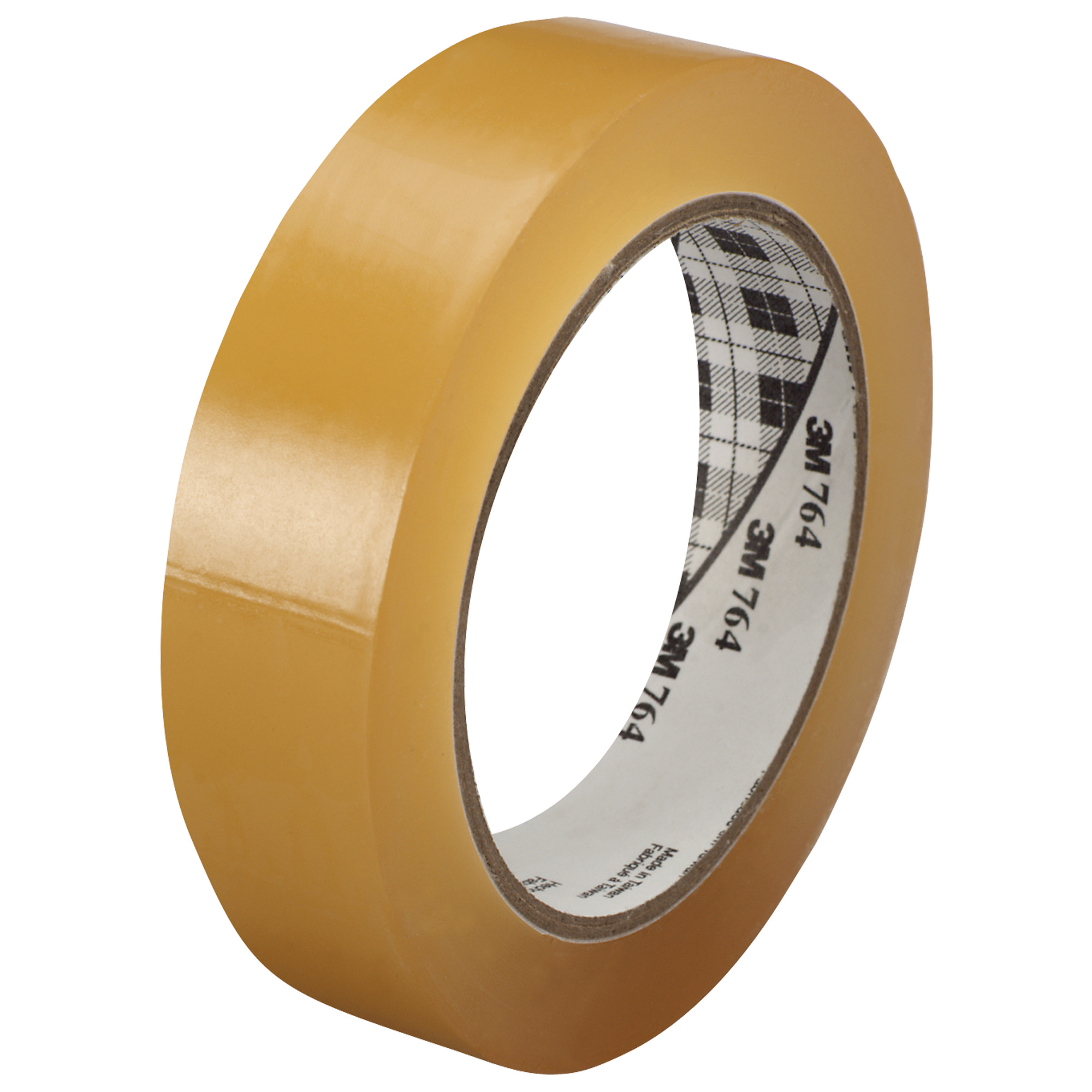 3M™ 764 Vinyl Tape, 5.0 Mil, 1" x 36 yds, Clear, 36/Case