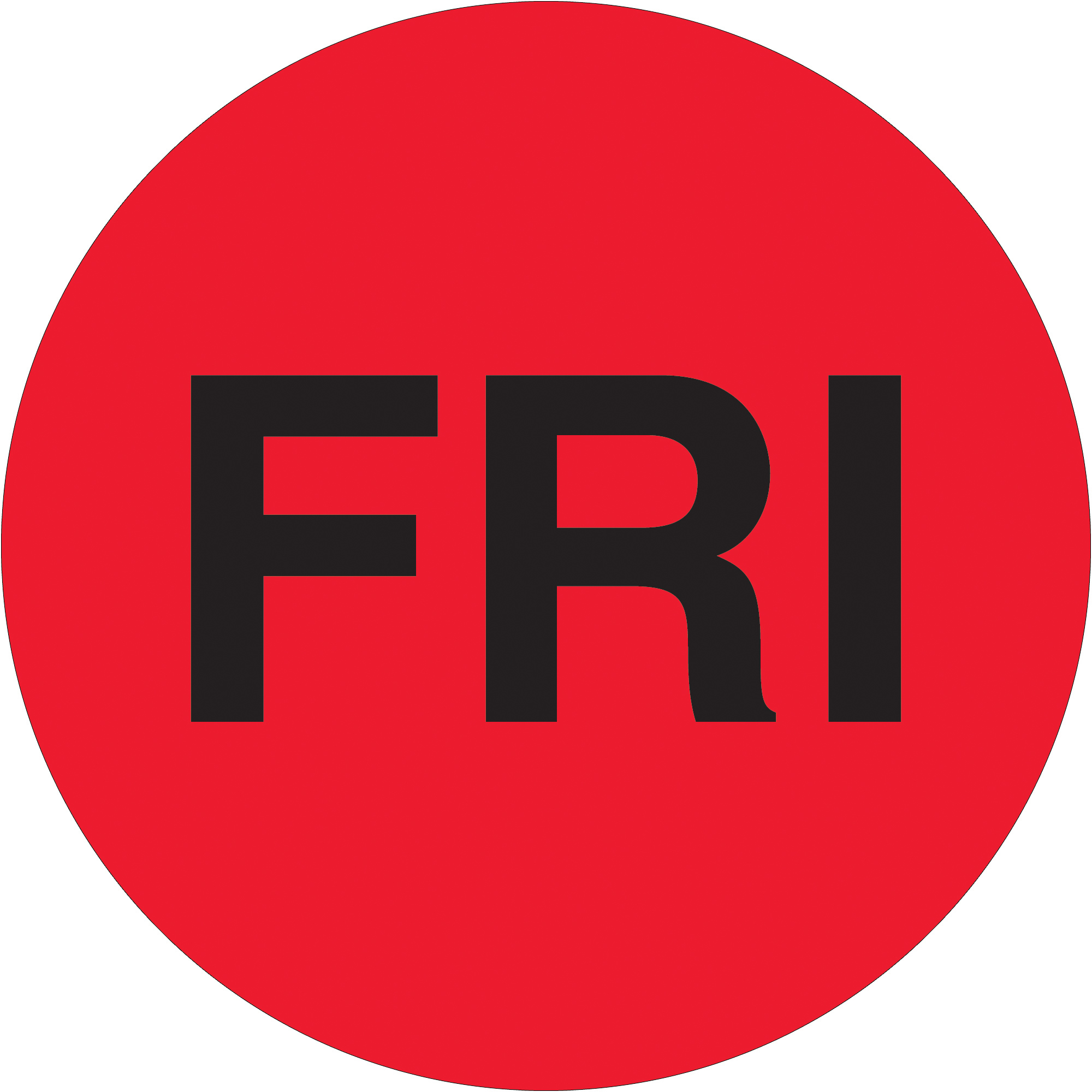 Tape Logic® Inventory Circle Labels, Days of the Week, "FRI", 2", Fluorescent Red, 500/Roll