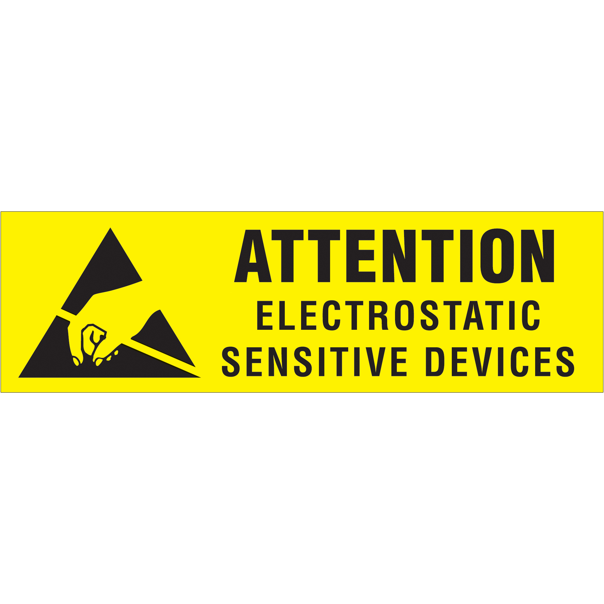 Tape Logic® Labels, "Electrostatic Sensitive Devices", 3/8" x 1 1/4", Black/Yellow, 500/Roll
