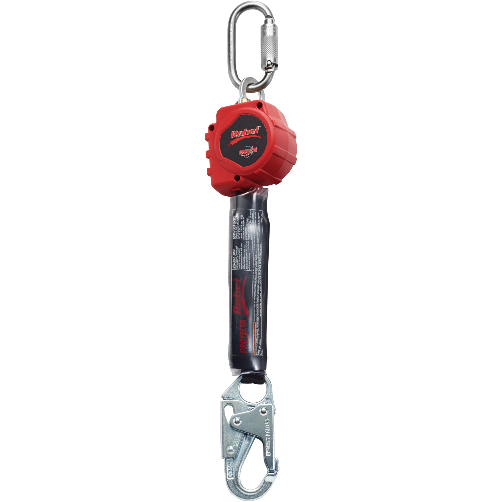 Retractable Lanyard, 6', Red/Black, 1/Each