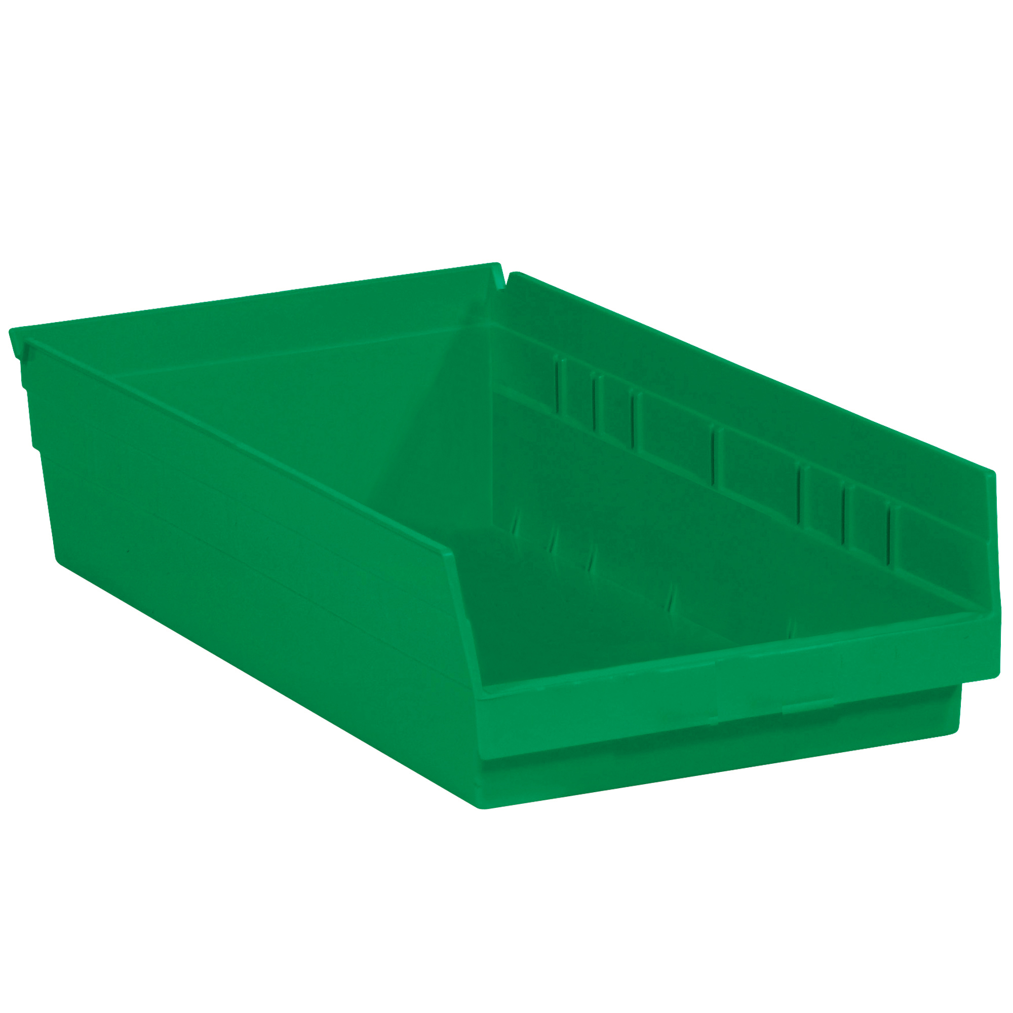 Plastic Shelf Bin Boxes, 17 7/8" x 11 1/8" x 4", Green, 8/Case