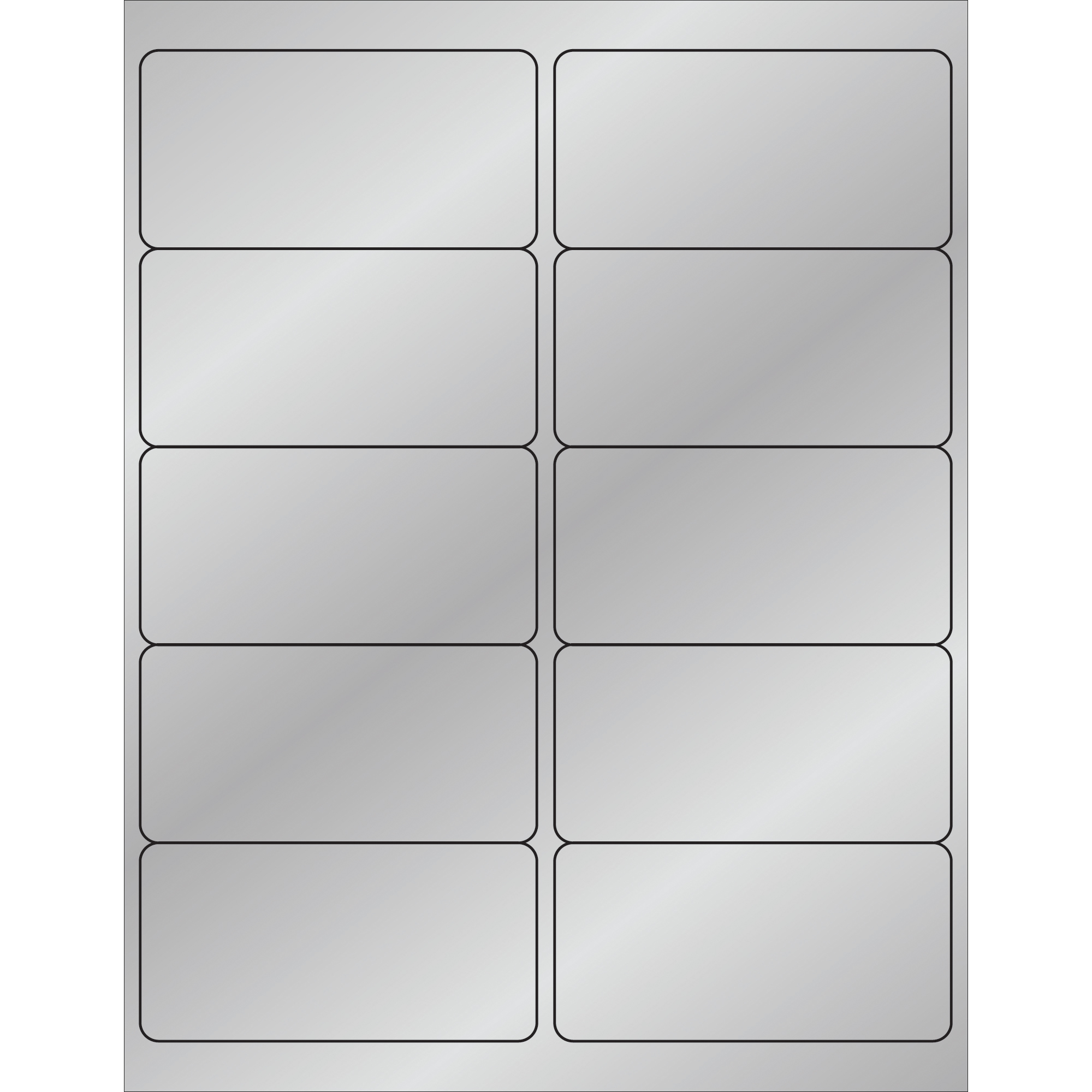 Tape Logic® Foil Rectangle Laser Labels, 4" x 2", Silver, 1000/Case
