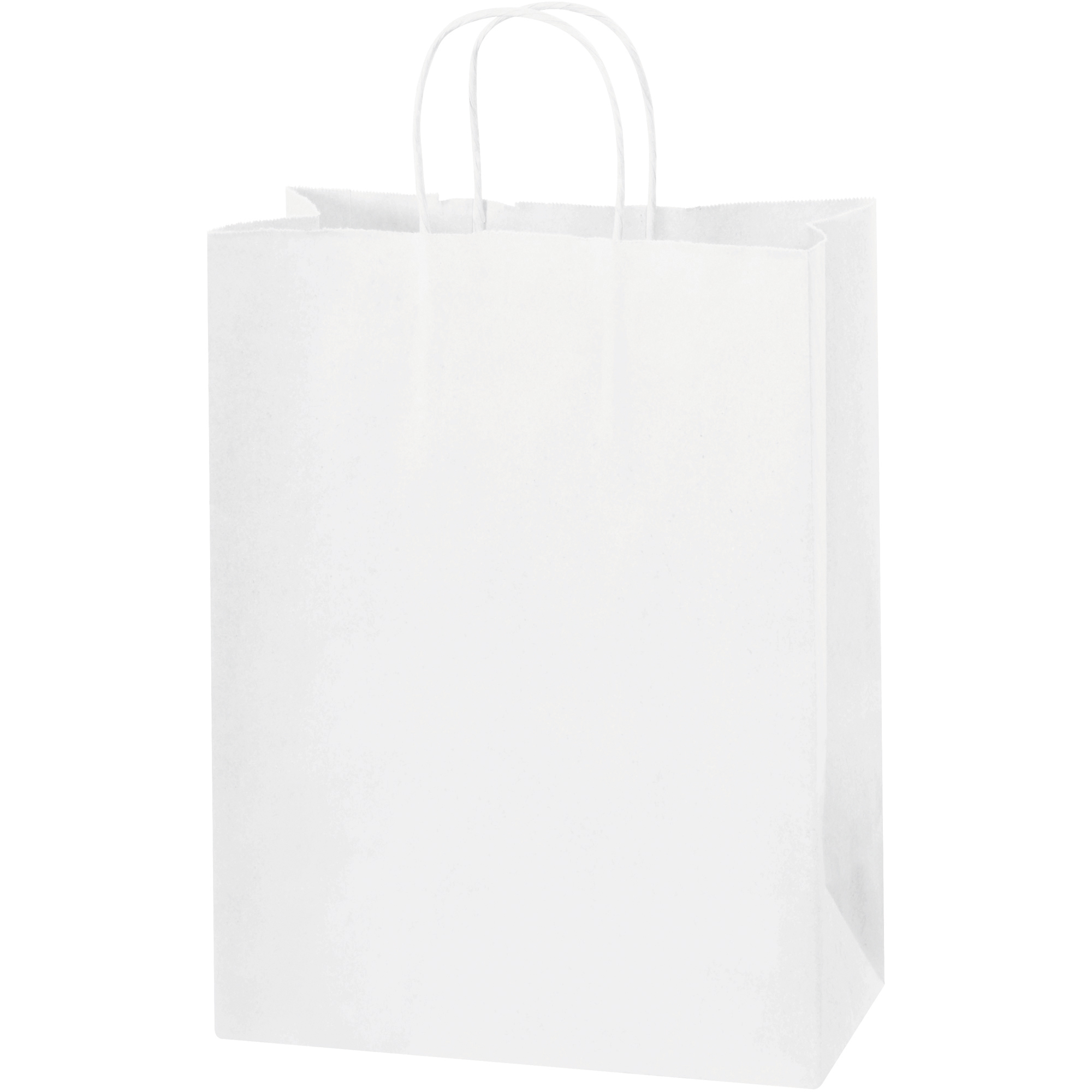 Paper Shopping Bags, 10" x 5" x 13", White, 250/Case