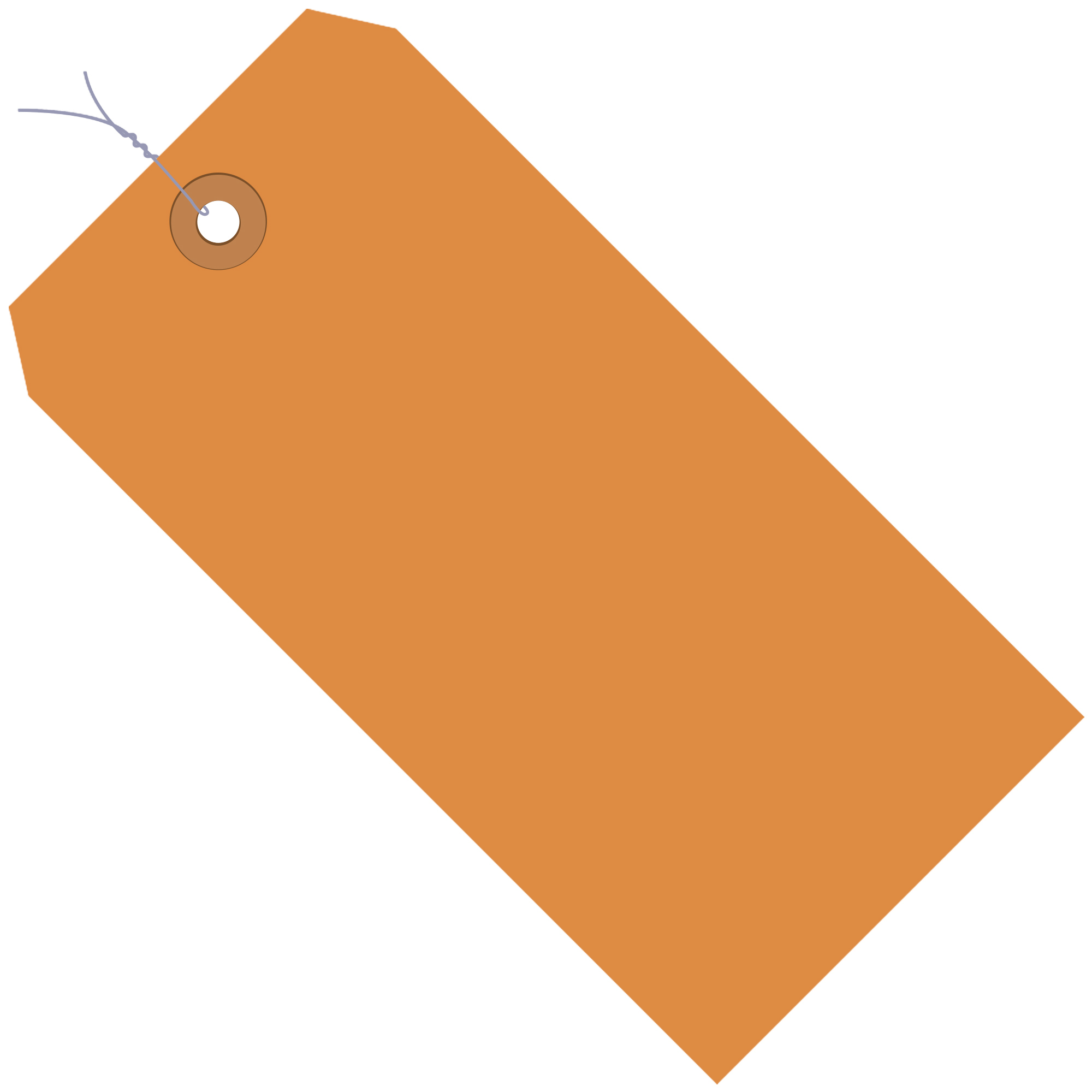 Shipping Tags, Pre-Wired, 13 Pt., 5 3/4" x 2 7/8", Orange, 1000/Case