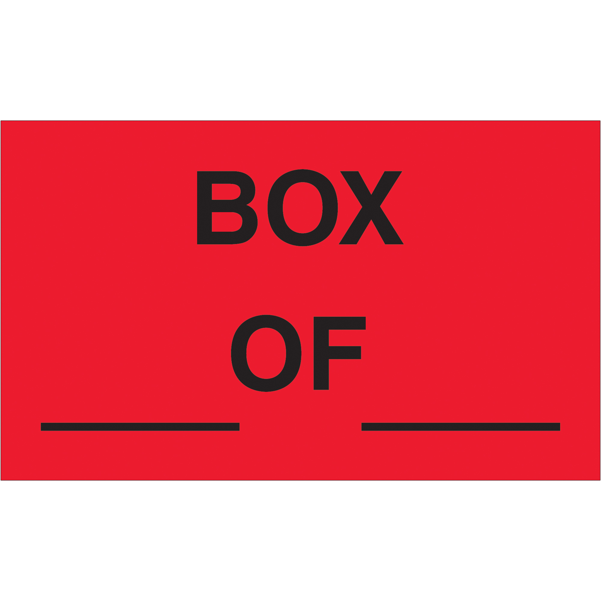 Tape Logic® Labels, "Box ___ of ___", 3" x 5", Fluorescent Red, 500/Roll