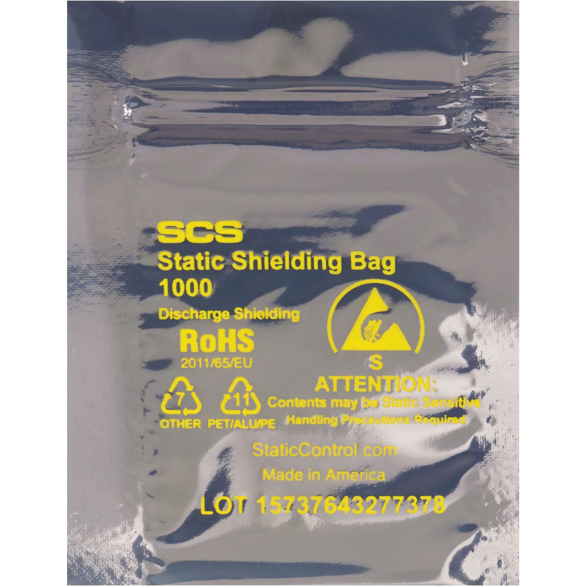 Reclosable Static Shielding Bags, 10" x 12", Transparent, 100/Case